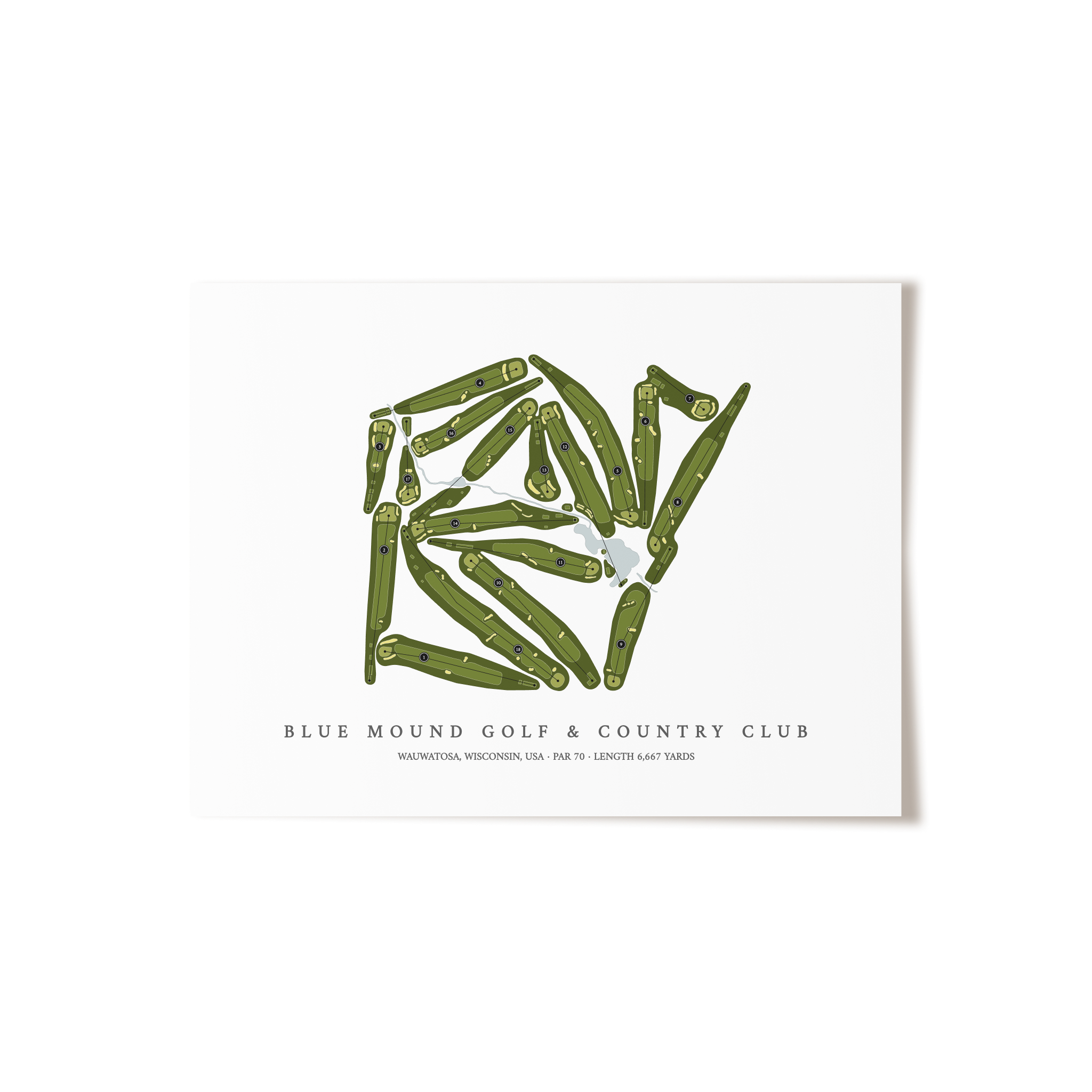 Blue Mound Golf & Country Club | Golf Course Map | Unframed 