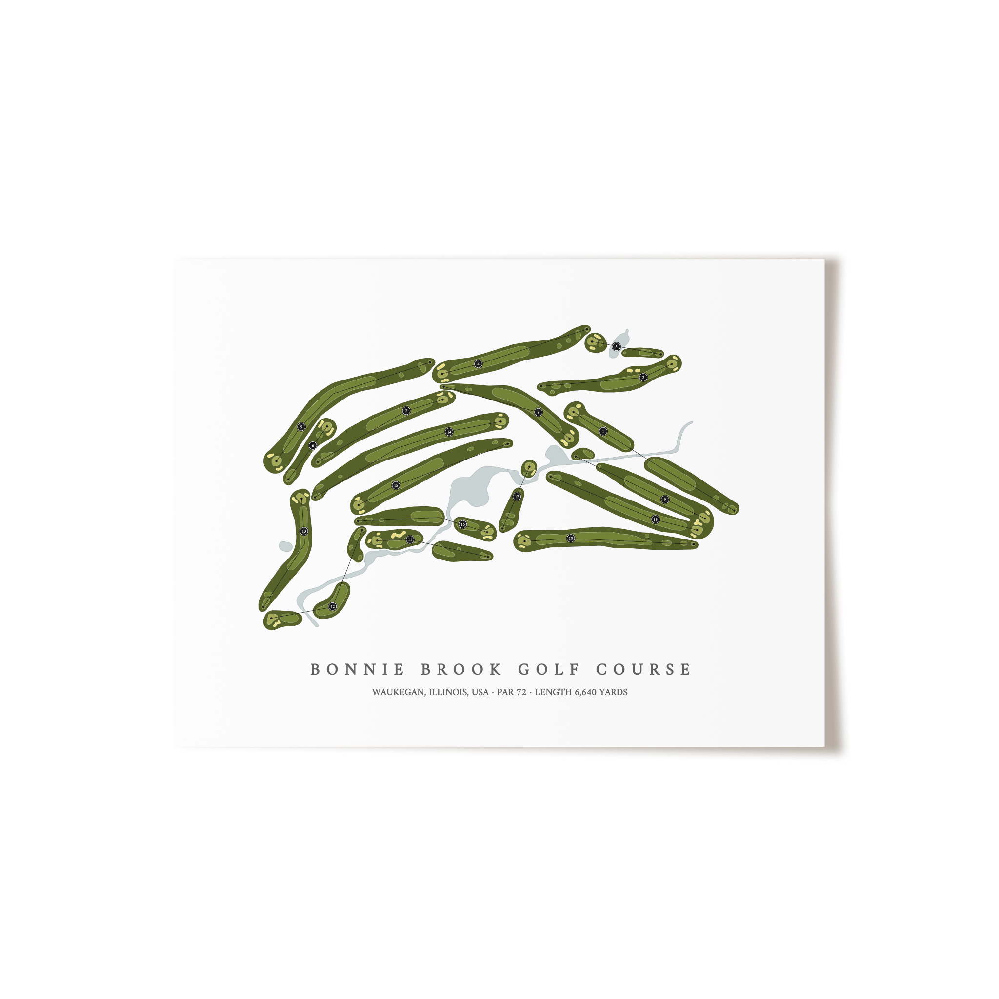Bonnie Brook Golf Course | Golf Course Map | Unframed 