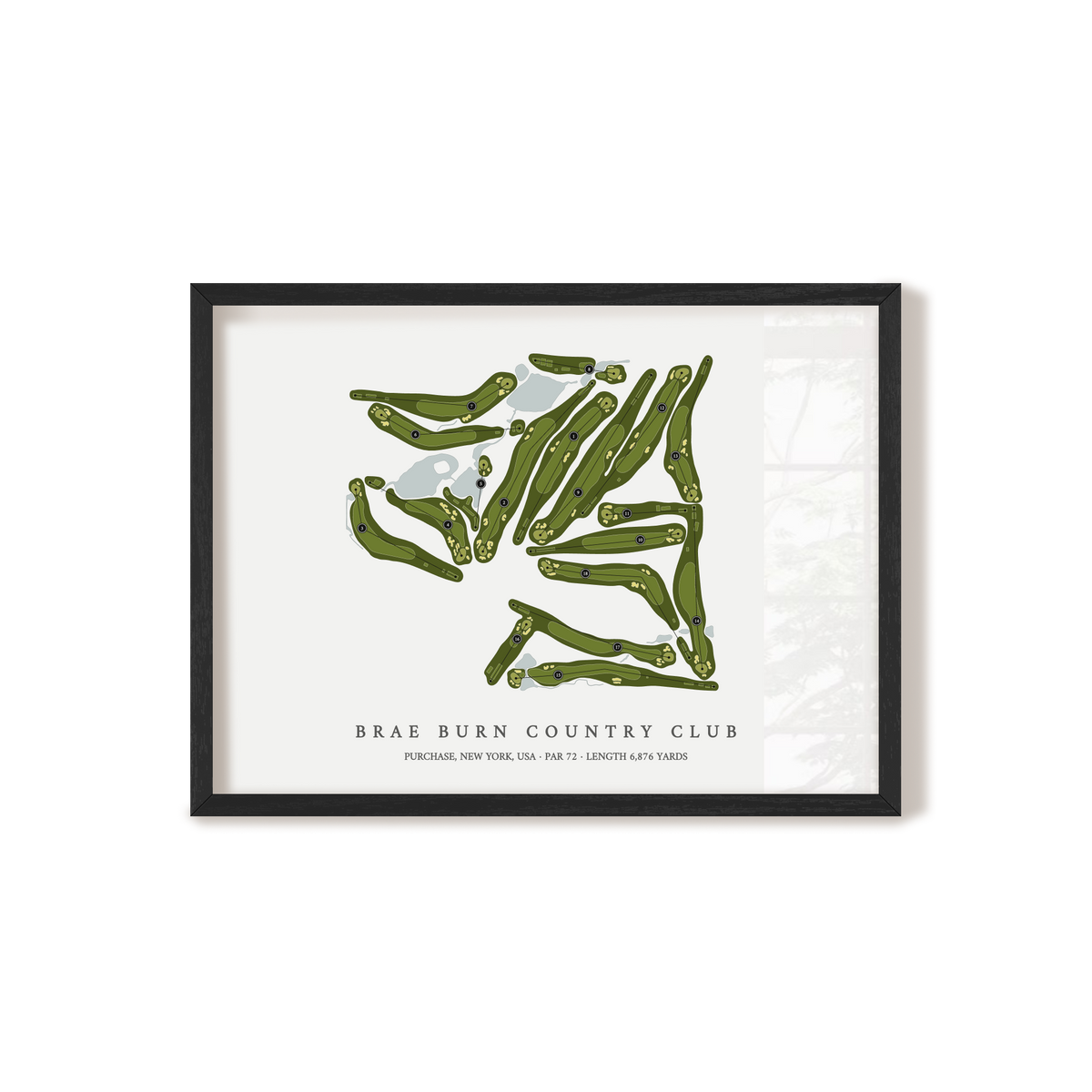 Brae Burn Country Club | Golf Course Map | Black Frame