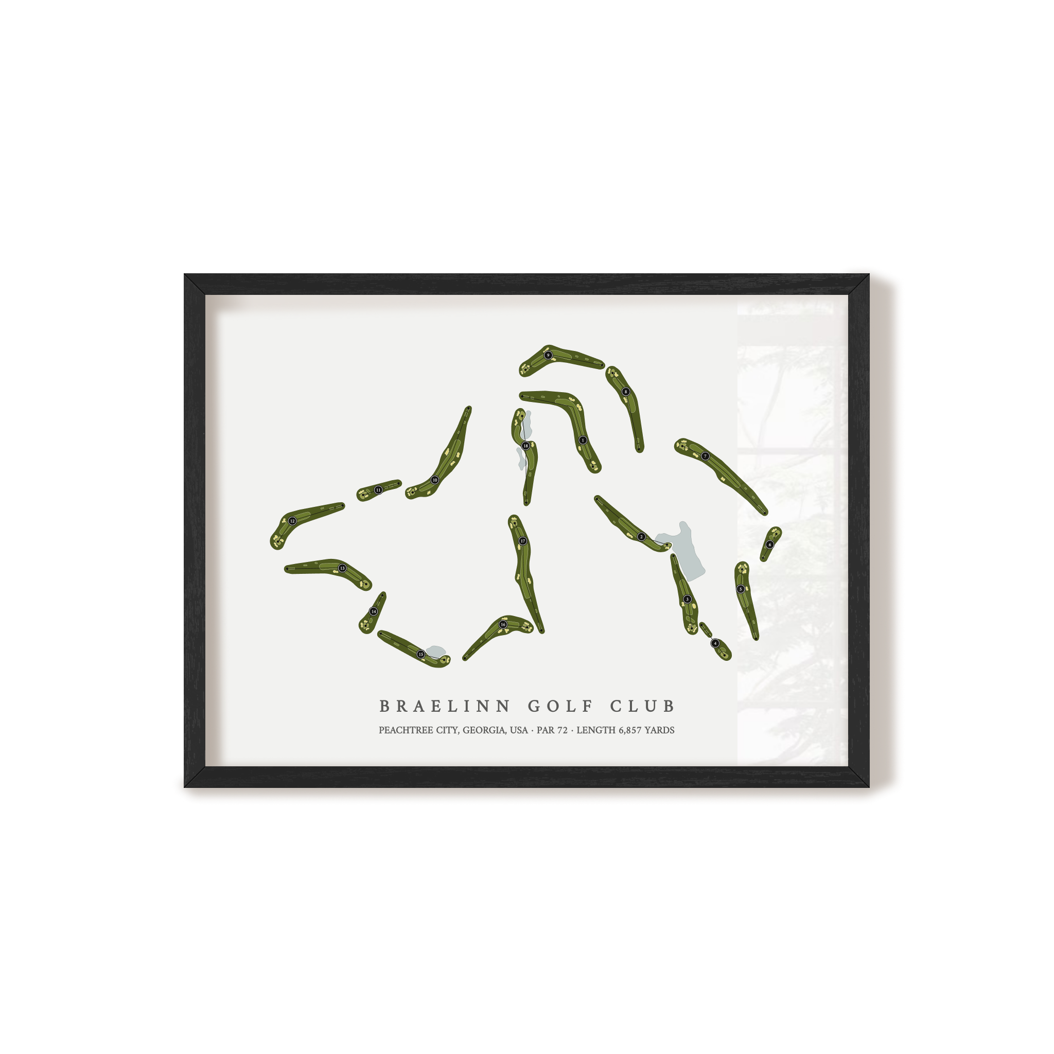 Braelinn Golf Club | Golf Course Map | Black Frame 