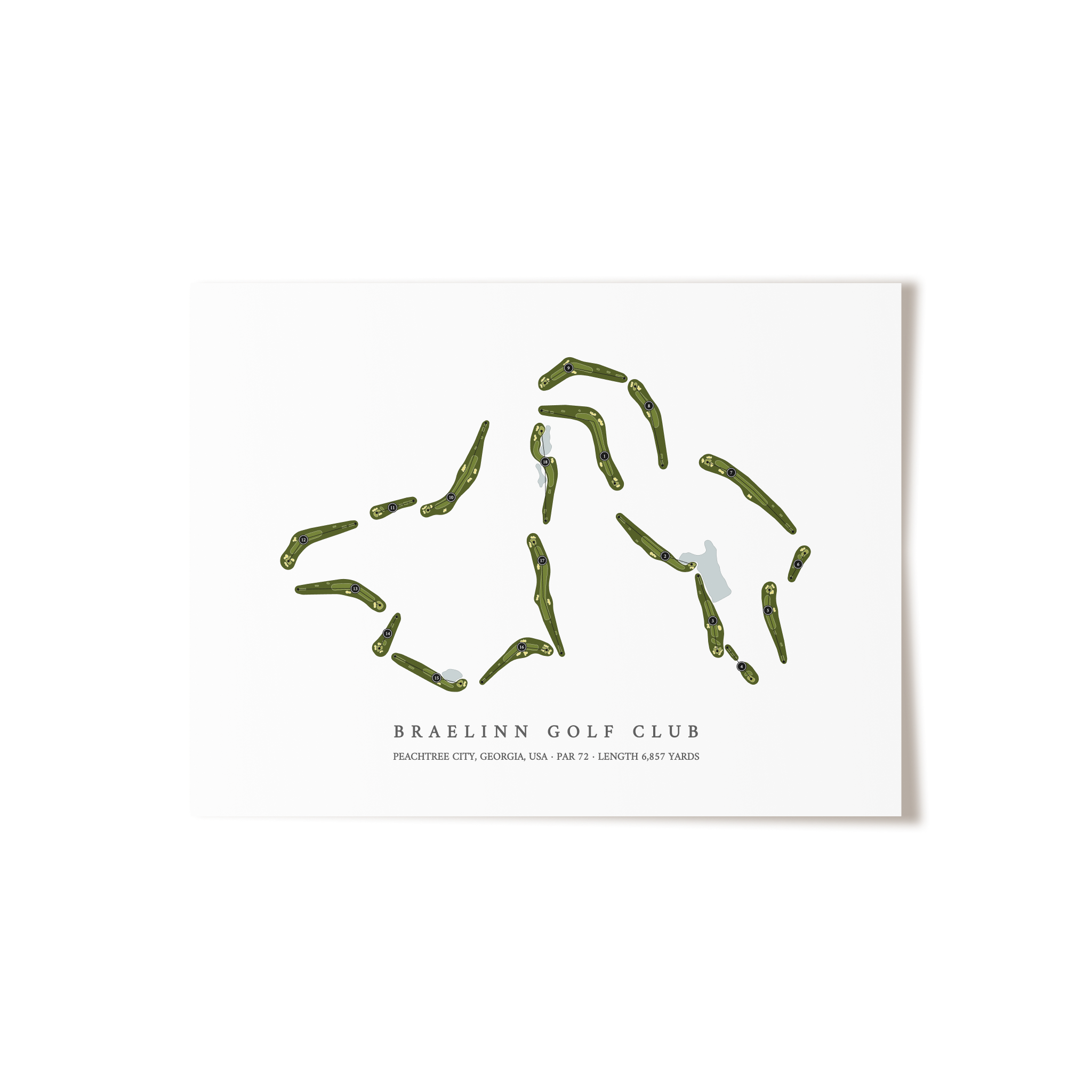 Braelinn Golf Club | Golf Course Map | Unframed 