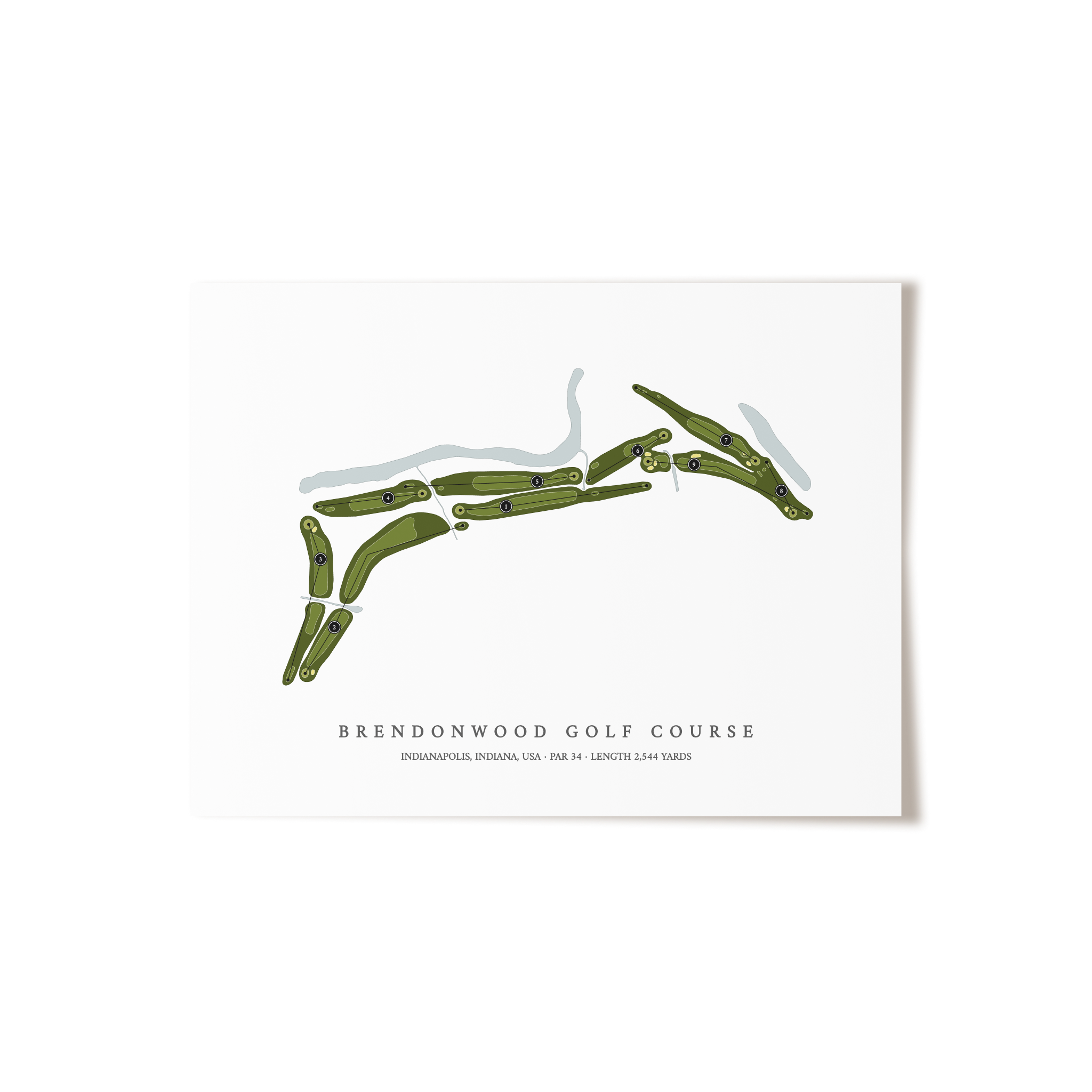 Brendonwood Golf Course | Golf Course Map | Unframed 