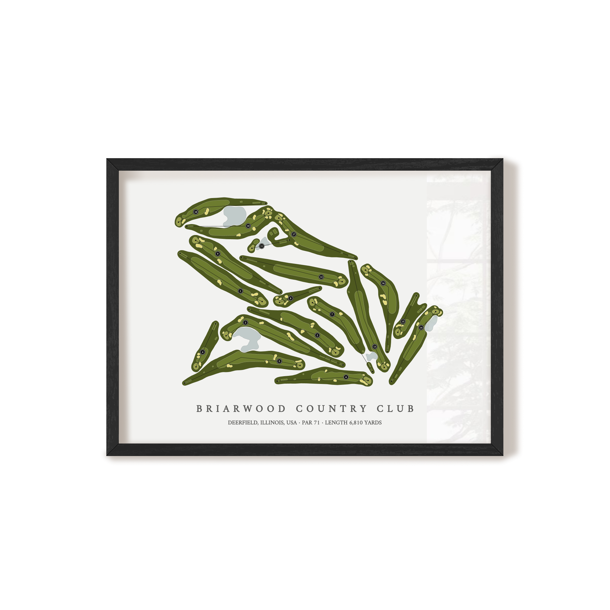 Briarwood Country Club | Golf Course Map | Black Frame 
