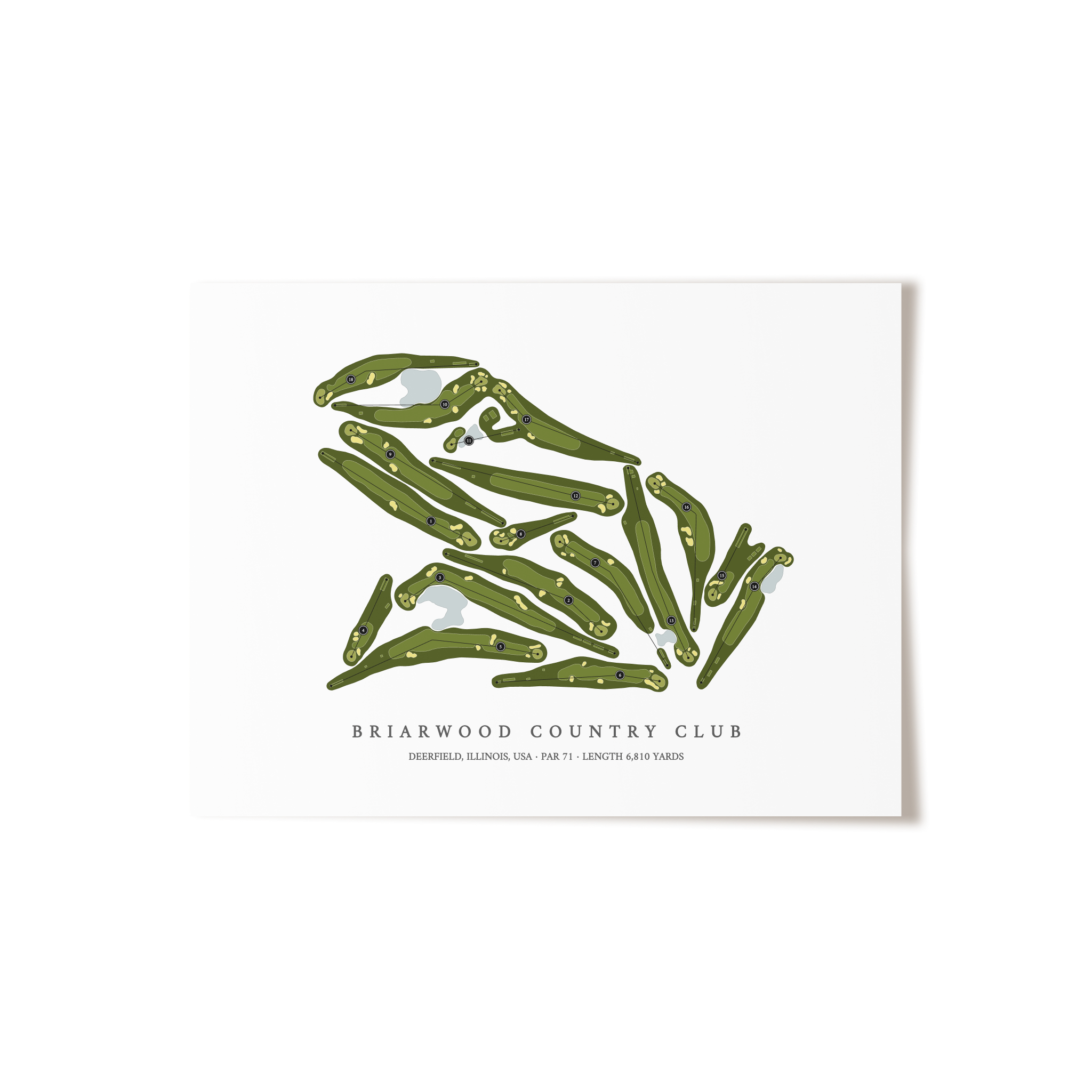 Briarwood Country Club | Golf Course Map | Unframed 