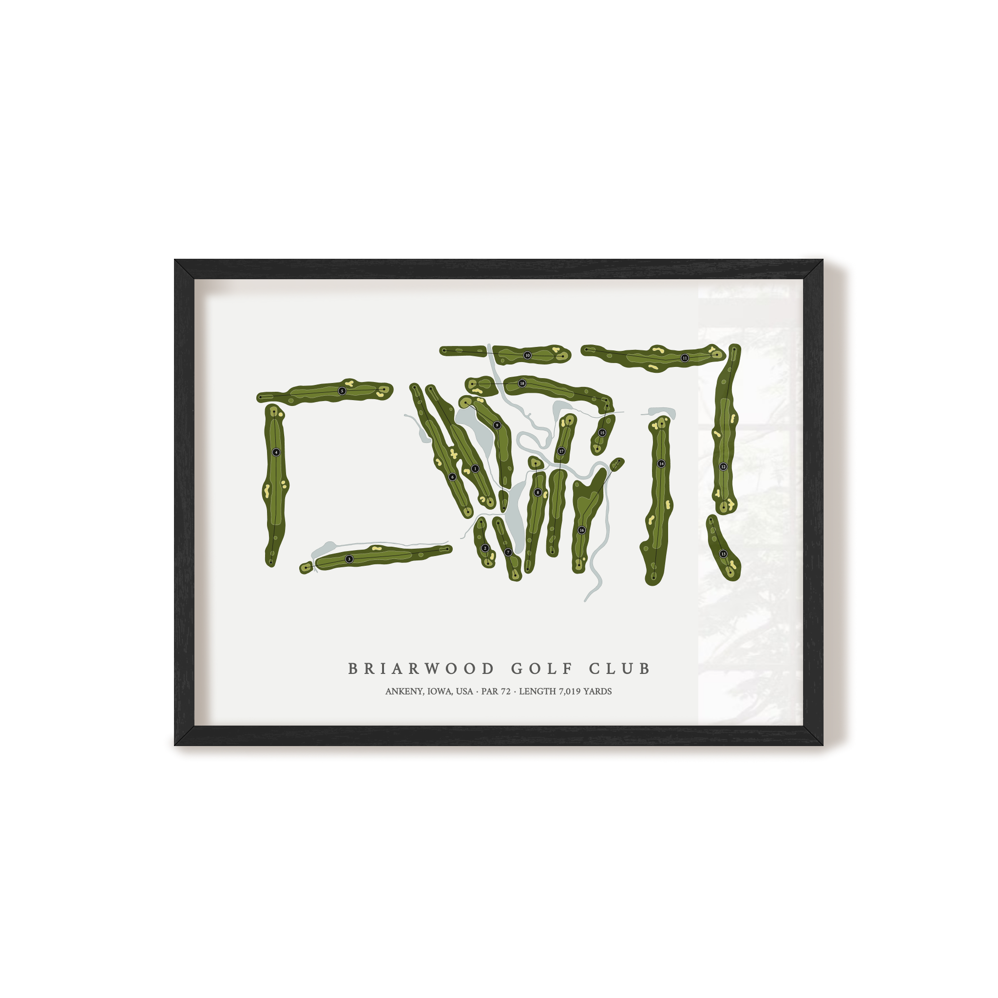 Briarwood Golf Club | Golf Course Print | Black Frame