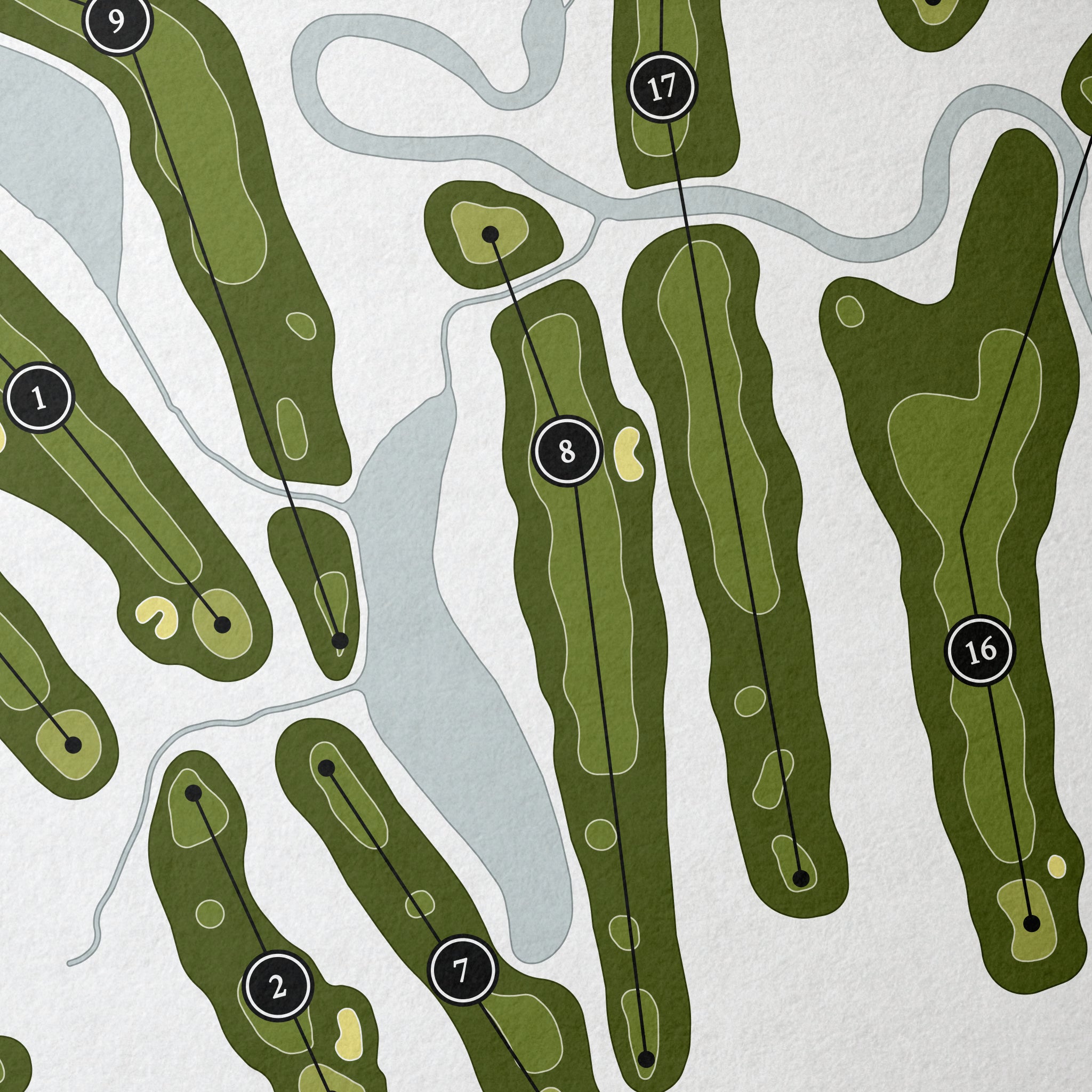 Briarwood Golf Club | Golf Course Print | Close Up