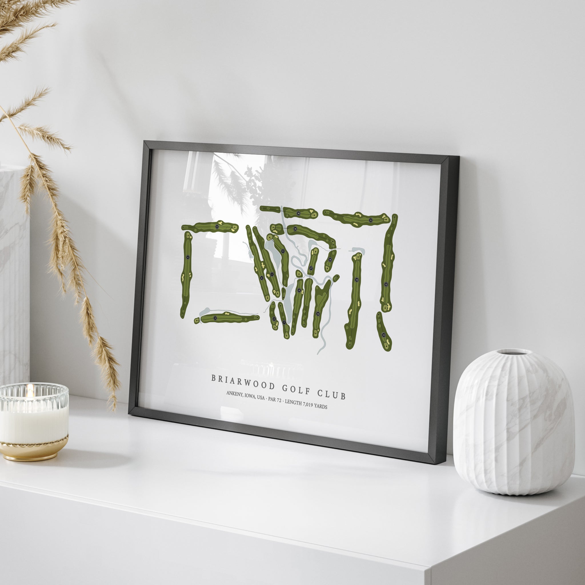 Briarwood Golf Club | Golf Course Print | On Table