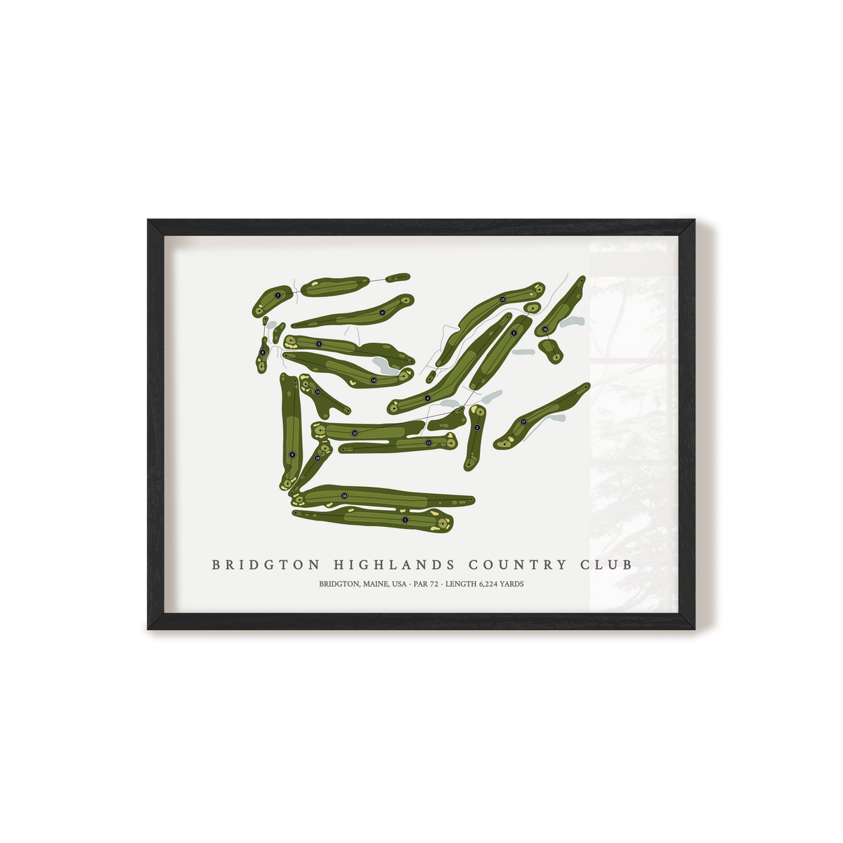 Bridgton Highlands Country Club | Golf Course Map | Black Frame 