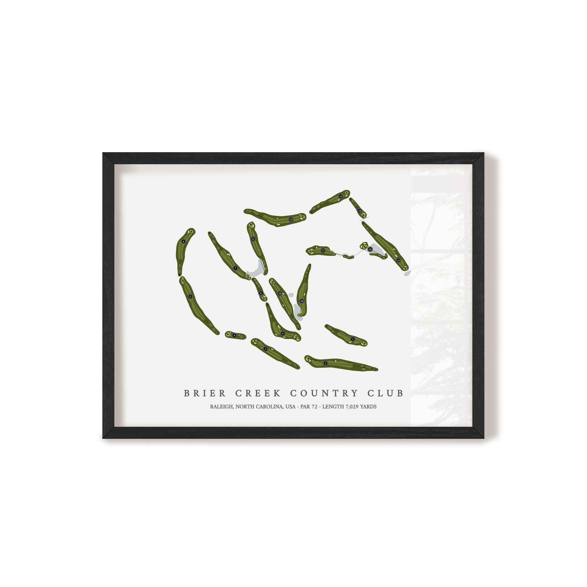 Brier Creek Country Club | Golf Course Map | Black Frame 