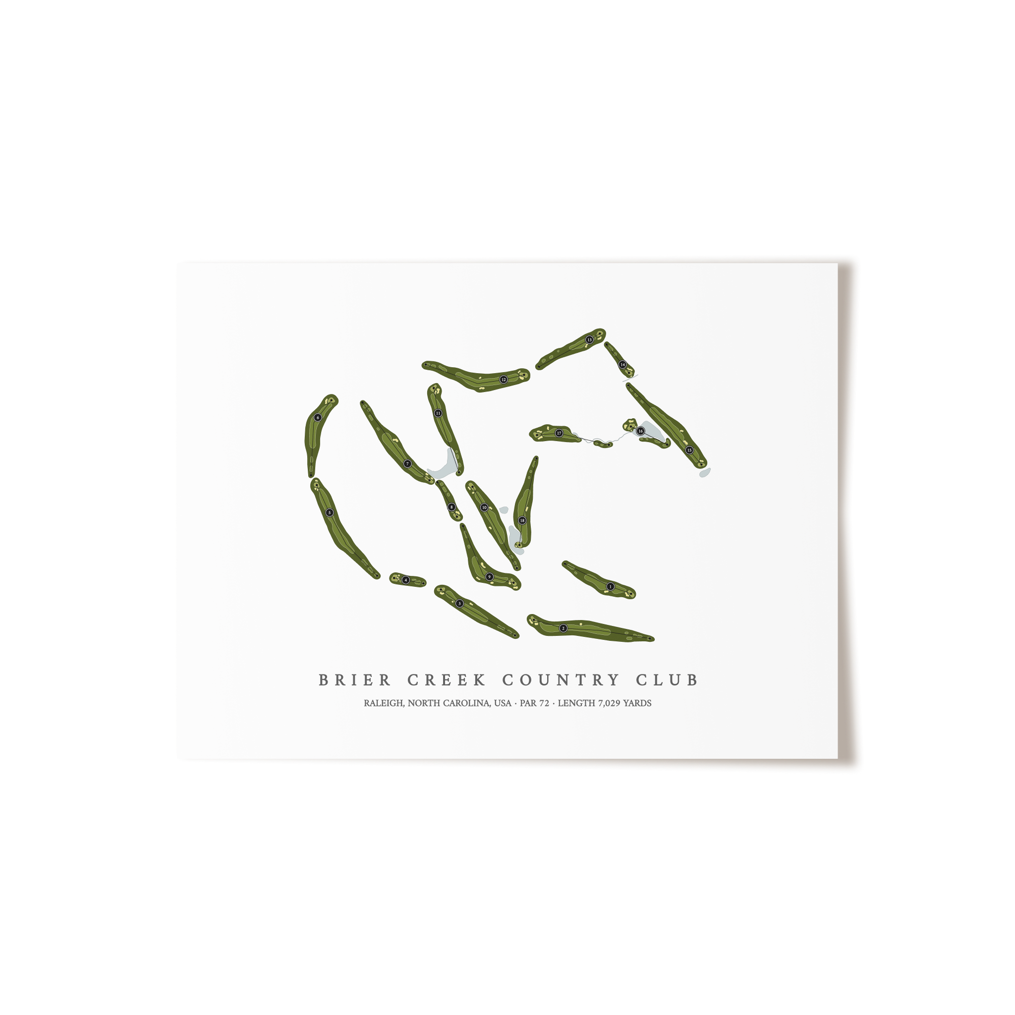Brier Creek Country Club | Golf Course Map | Unframed 