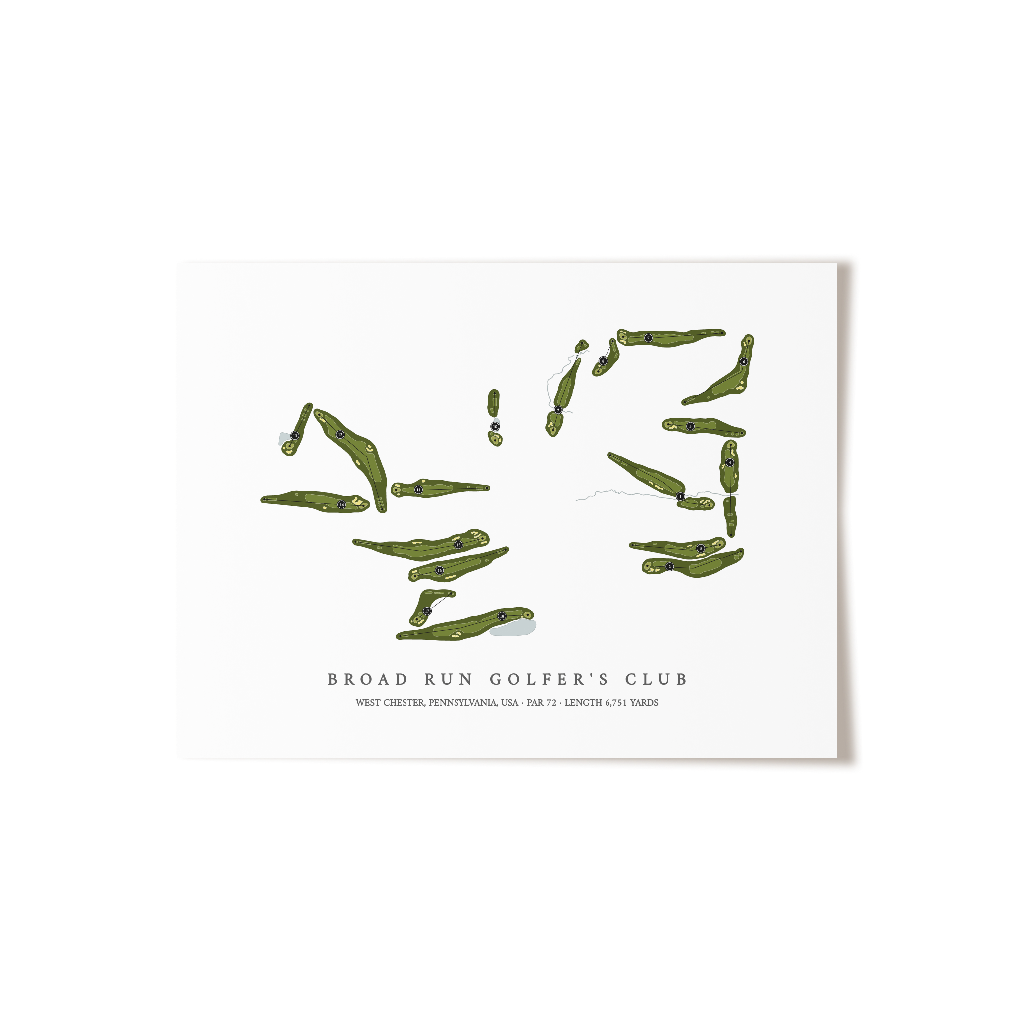 Broad Run Golfer's Club | Golf Course Map | Unframed 
