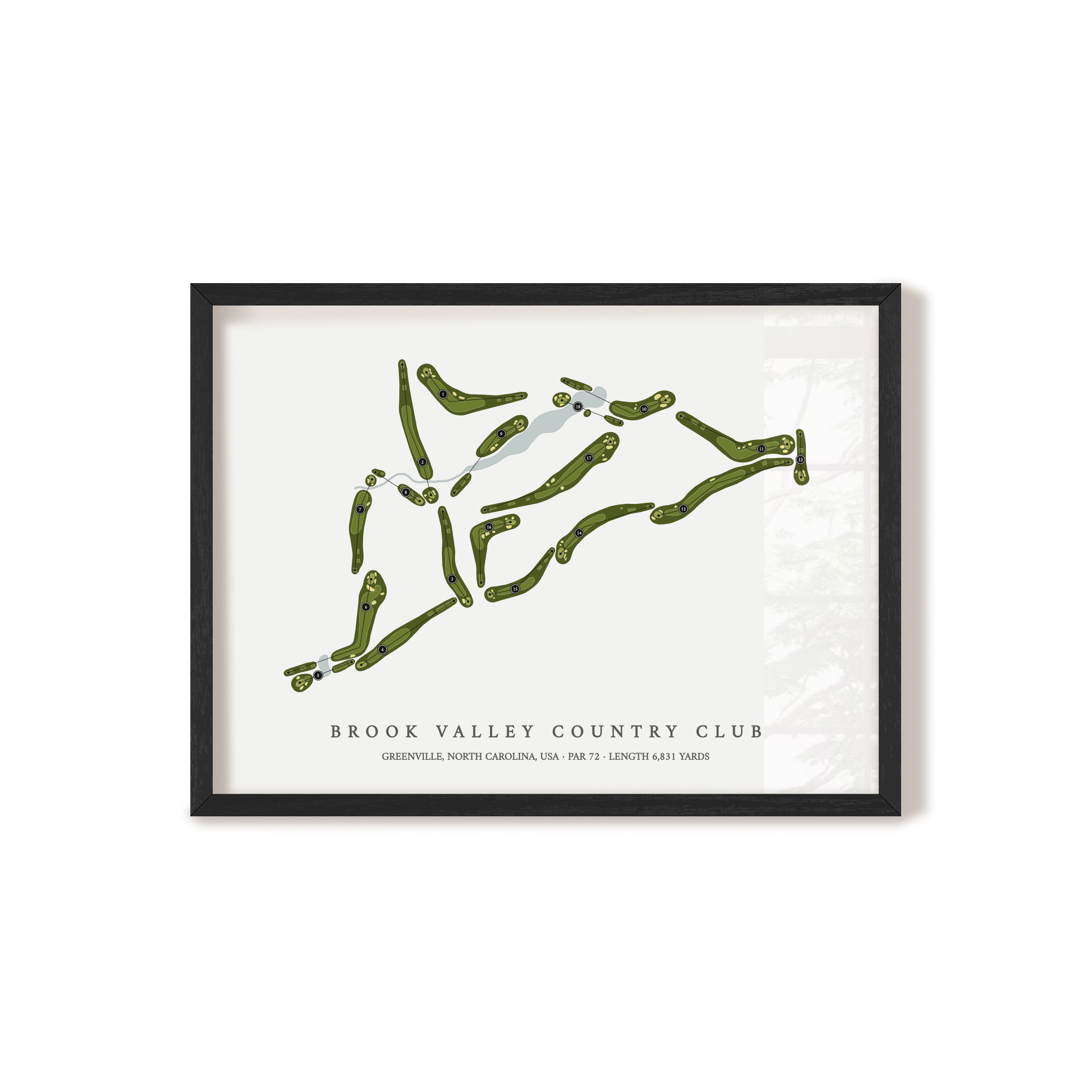 Brook Valley Country Club | Golf Course Map | Black Frame 