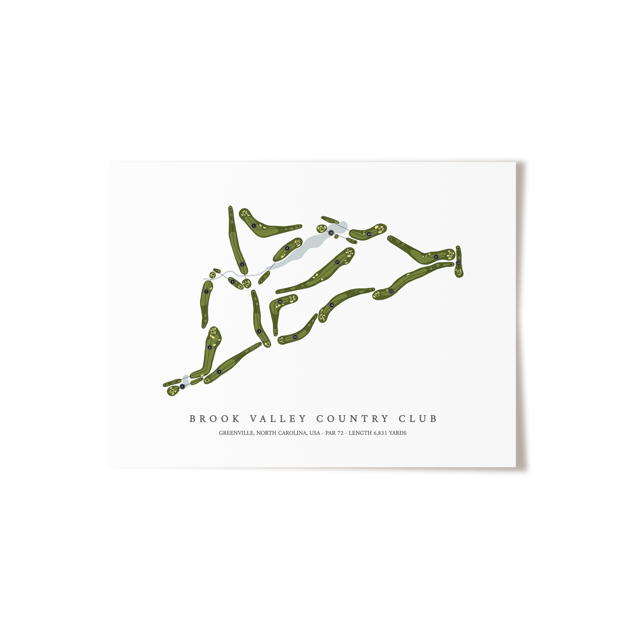 Brook Valley Country Club | Golf Course Map | Unframed 