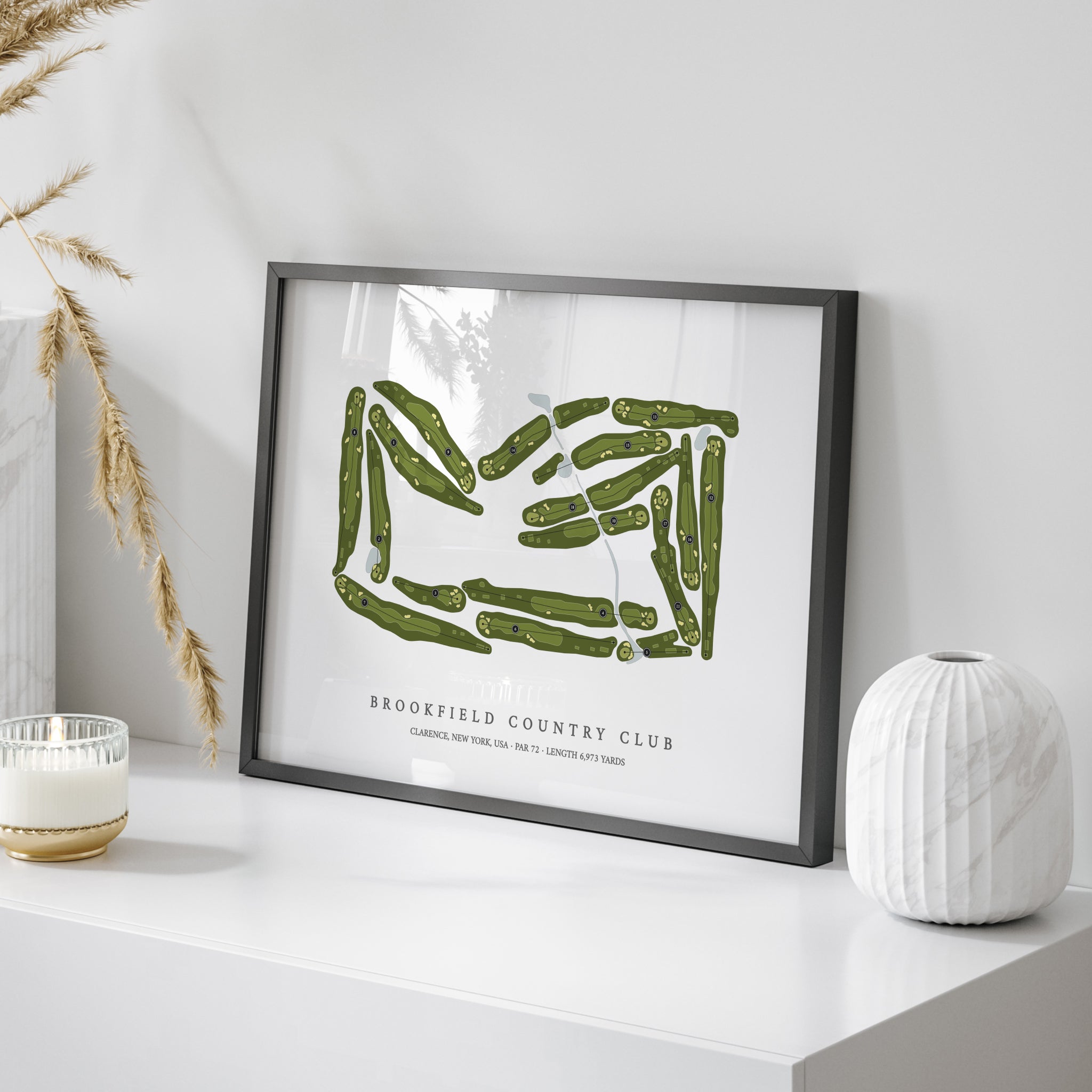 Brookfield Country Club | Golf Course Print | On Table 
