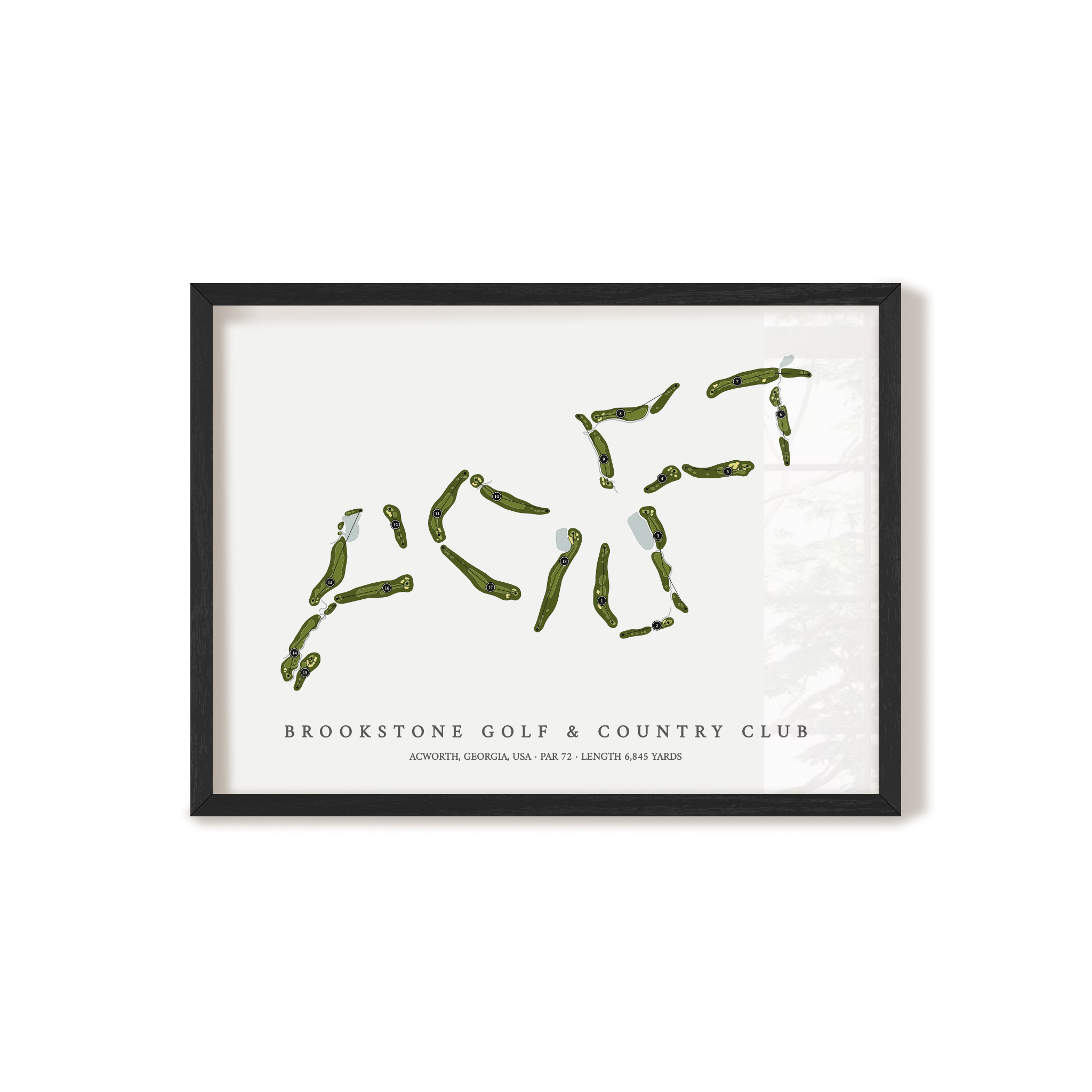 Brookstone Golf & Country Club | Golf Course Print | Black Frame 