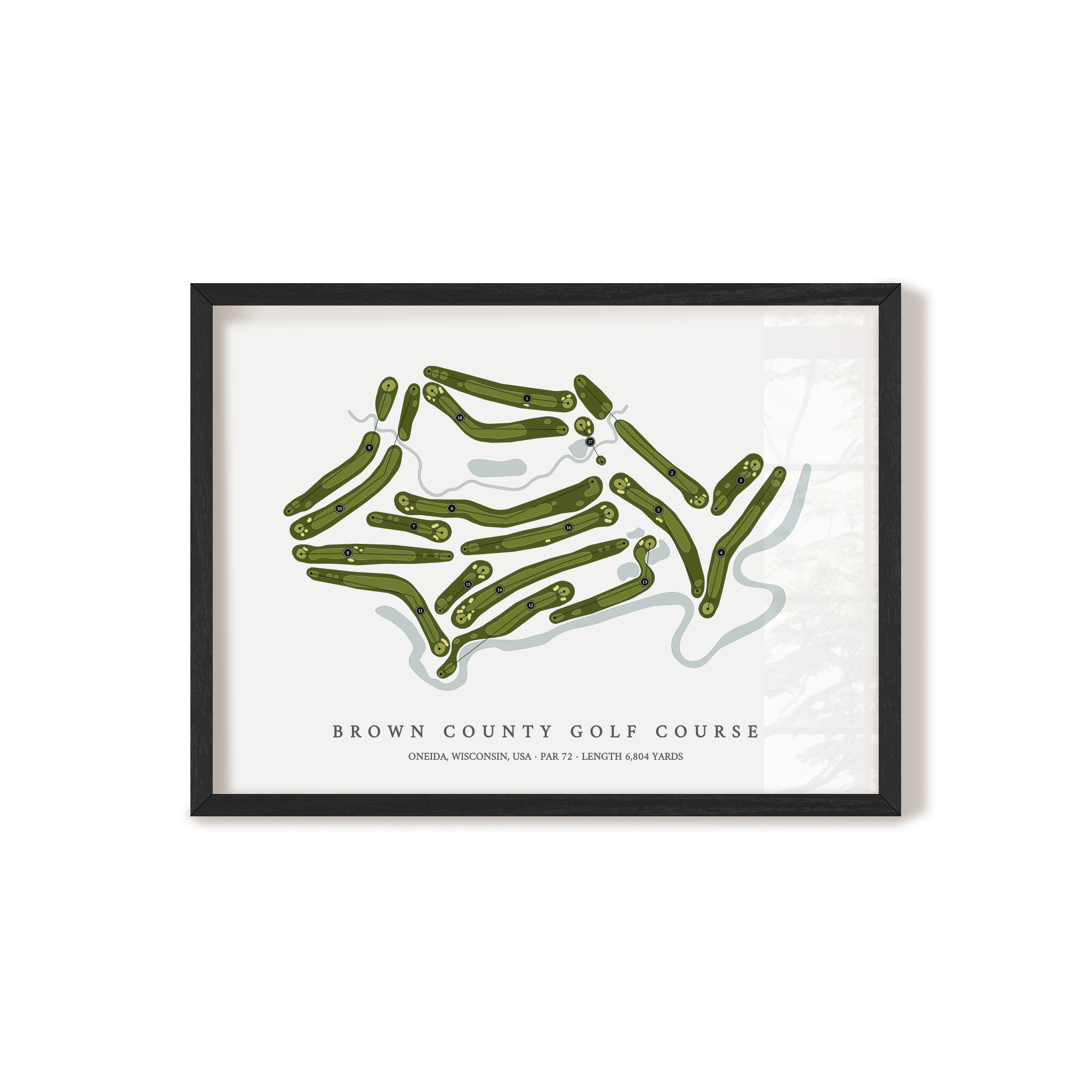 Brown County Golf Course | Golf Course Map | Black Frame 