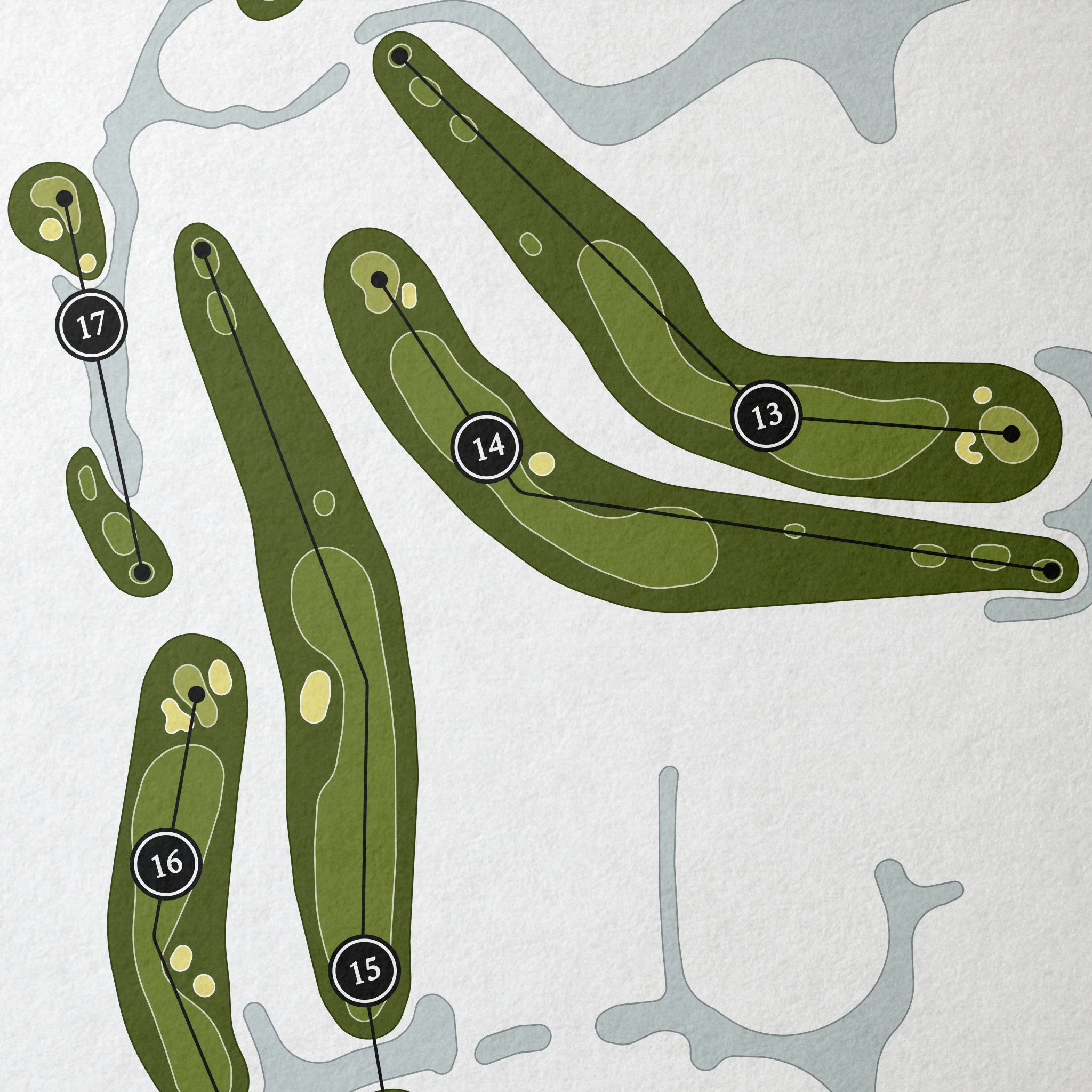 Burning Ridge Golf Course | Golf Course Map | Close Up 