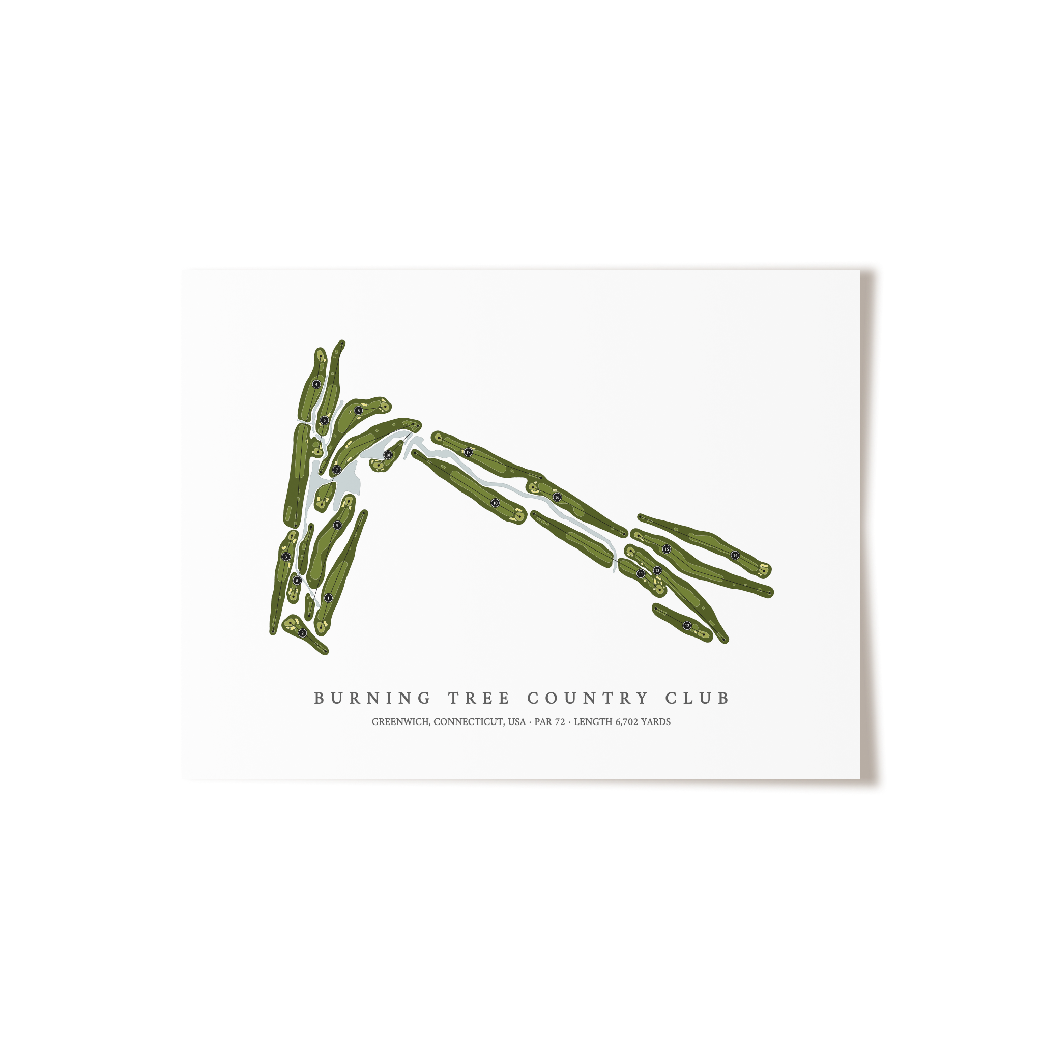 Burning Tree Country Club | Golf Course Map | Unframed 