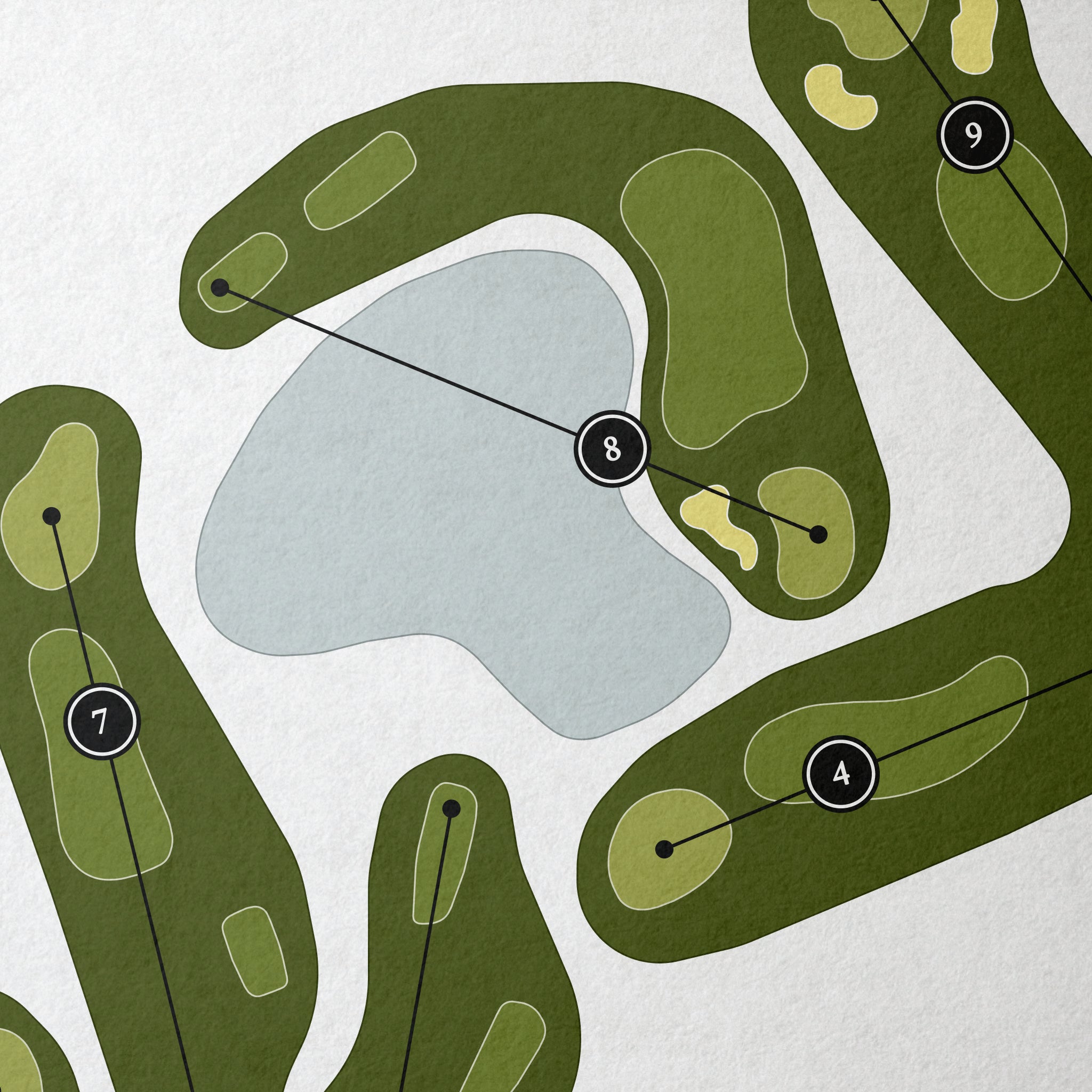 Button Hole Golf Course | Golf Course Map | Close Up 