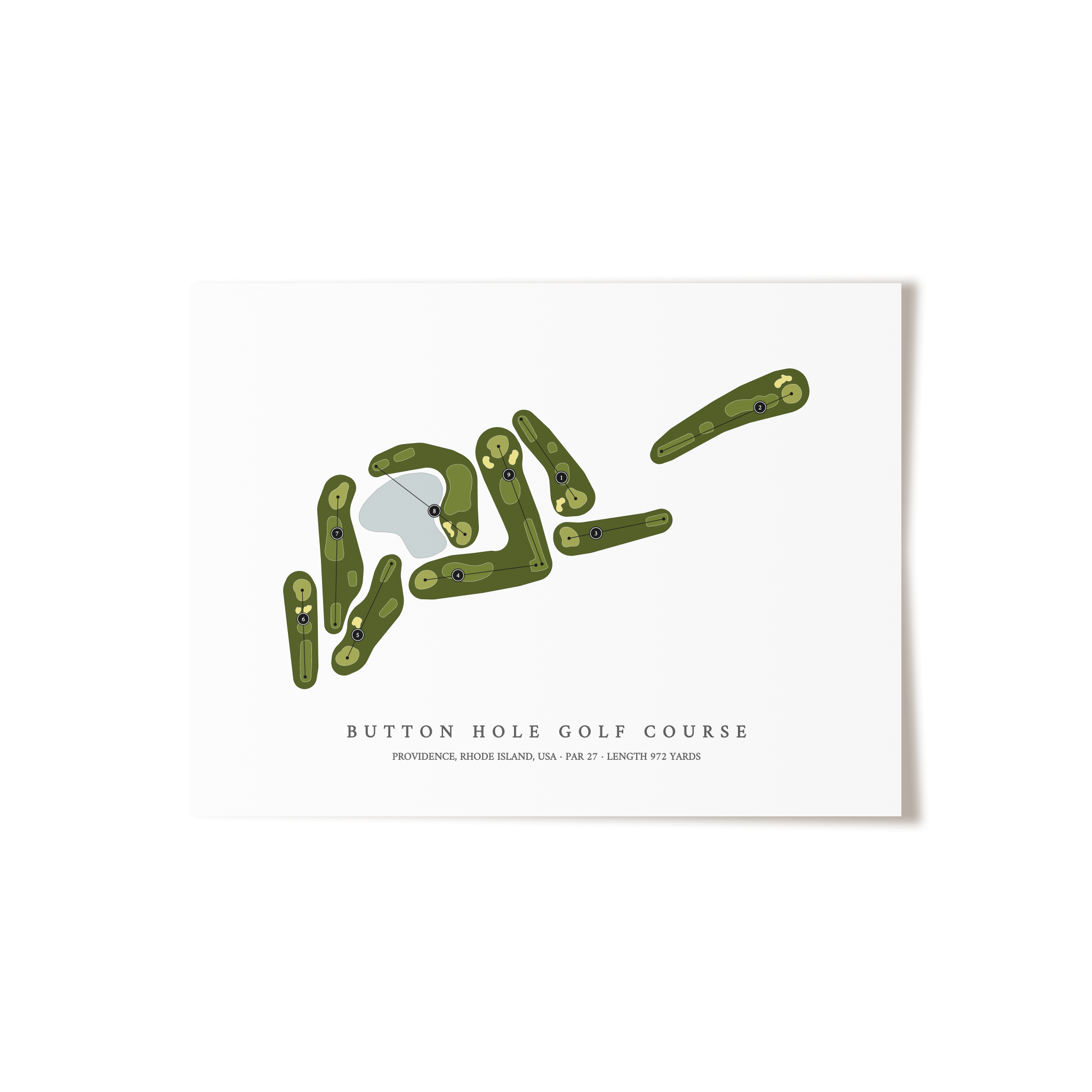 Button Hole Golf Course | Golf Course Map | Unframed 