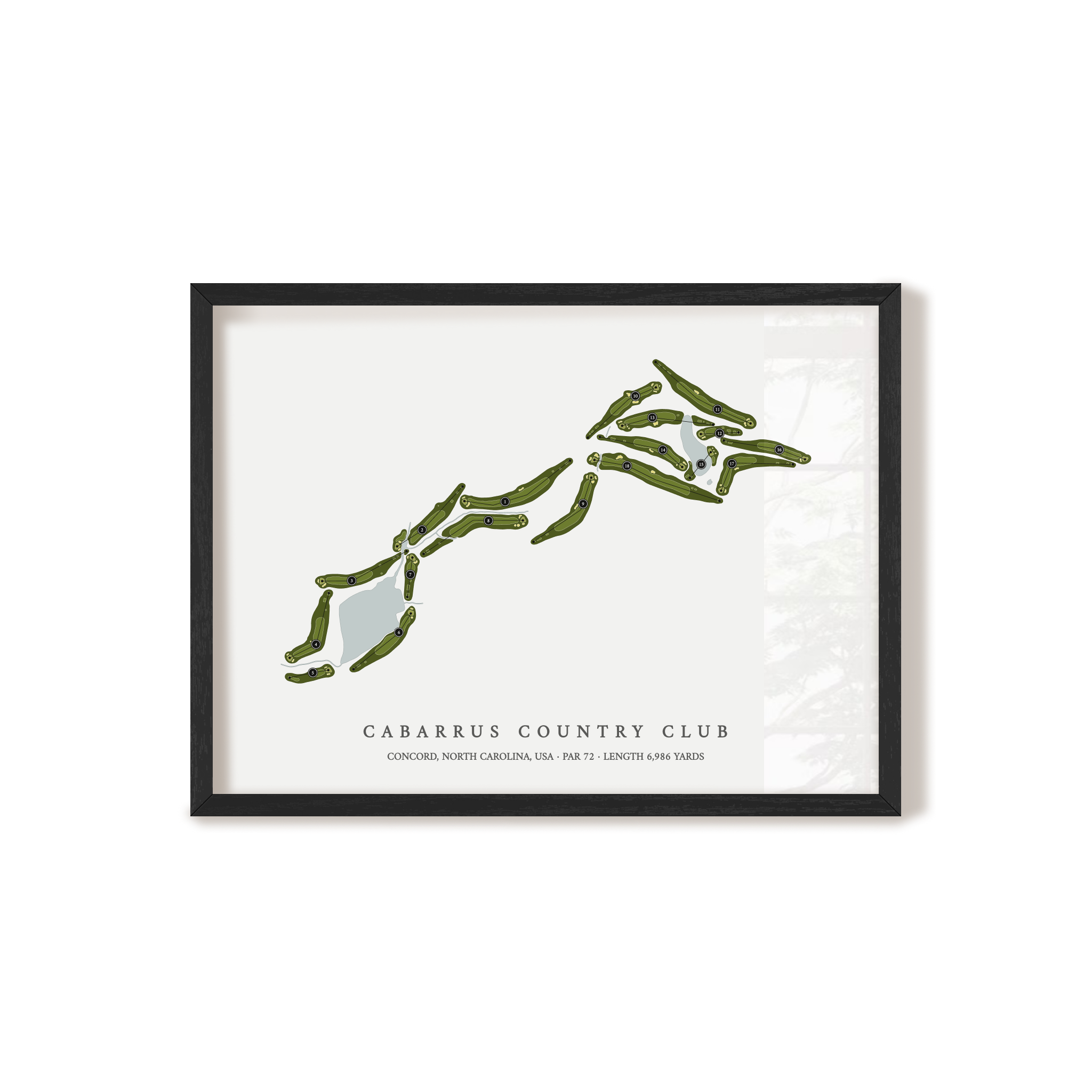 Cabarrus Country Club | Golf Course Print | Black Frame 