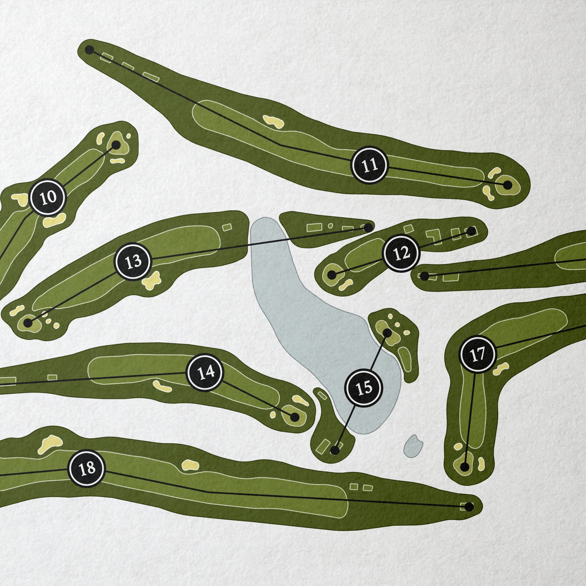 Cabarrus Country Club | Golf Course Print | Close Up 