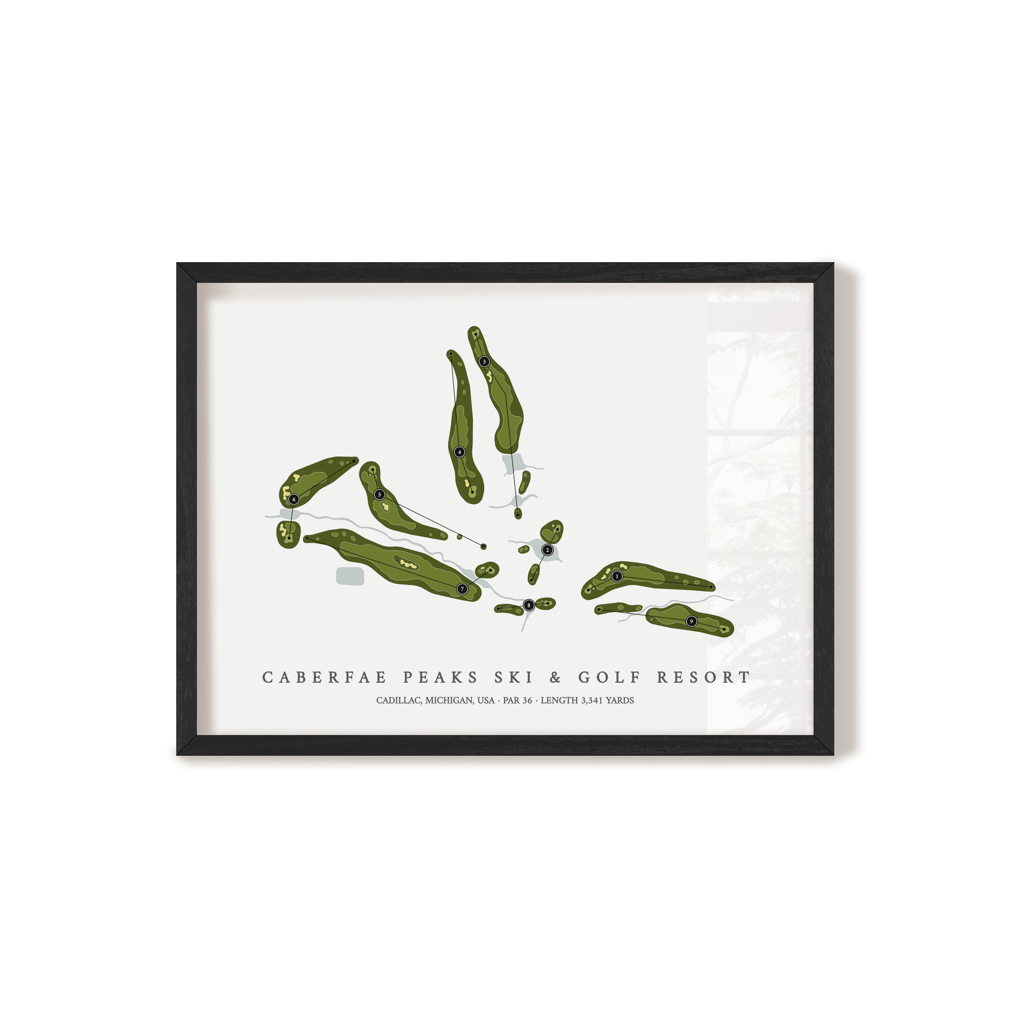 Caberfae Peaks Ski & Golf Resort | Golf Course Map | Black Frame 