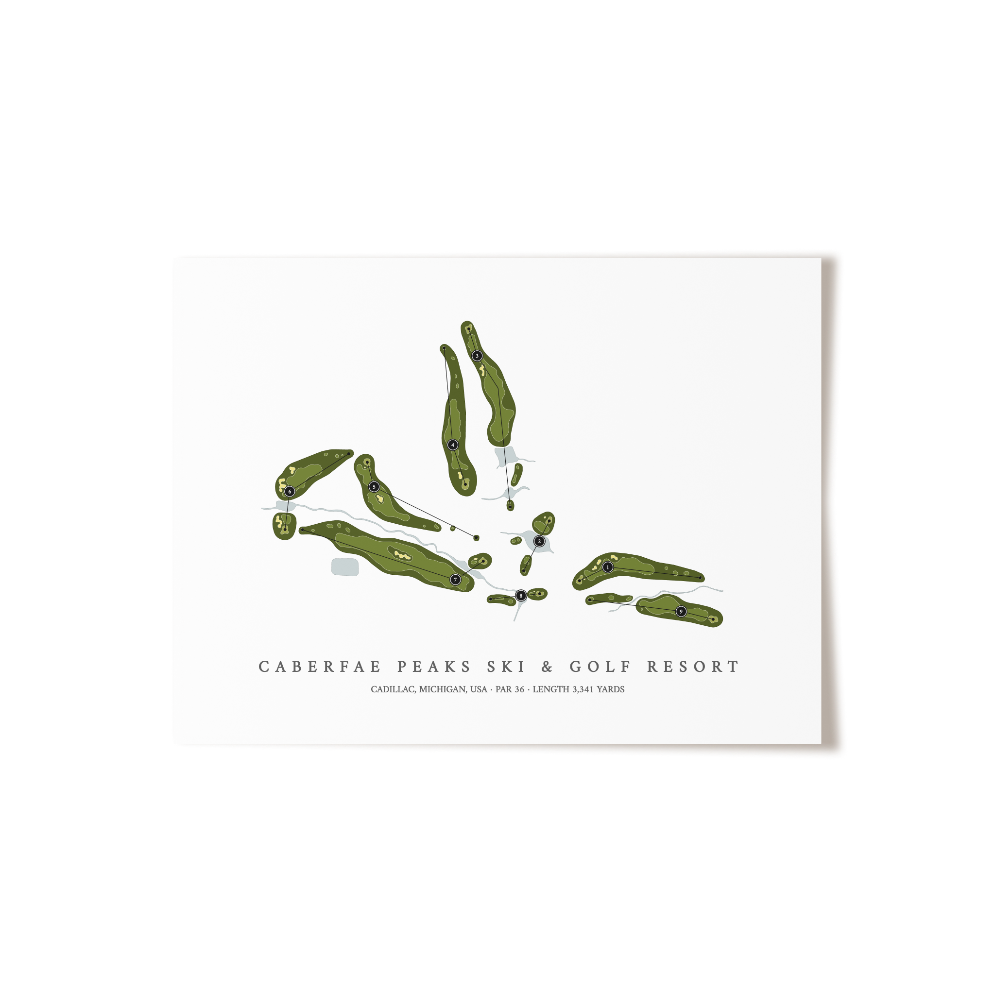 Caberfae Peaks Ski & Golf Resort | Golf Course Map | Unframed 