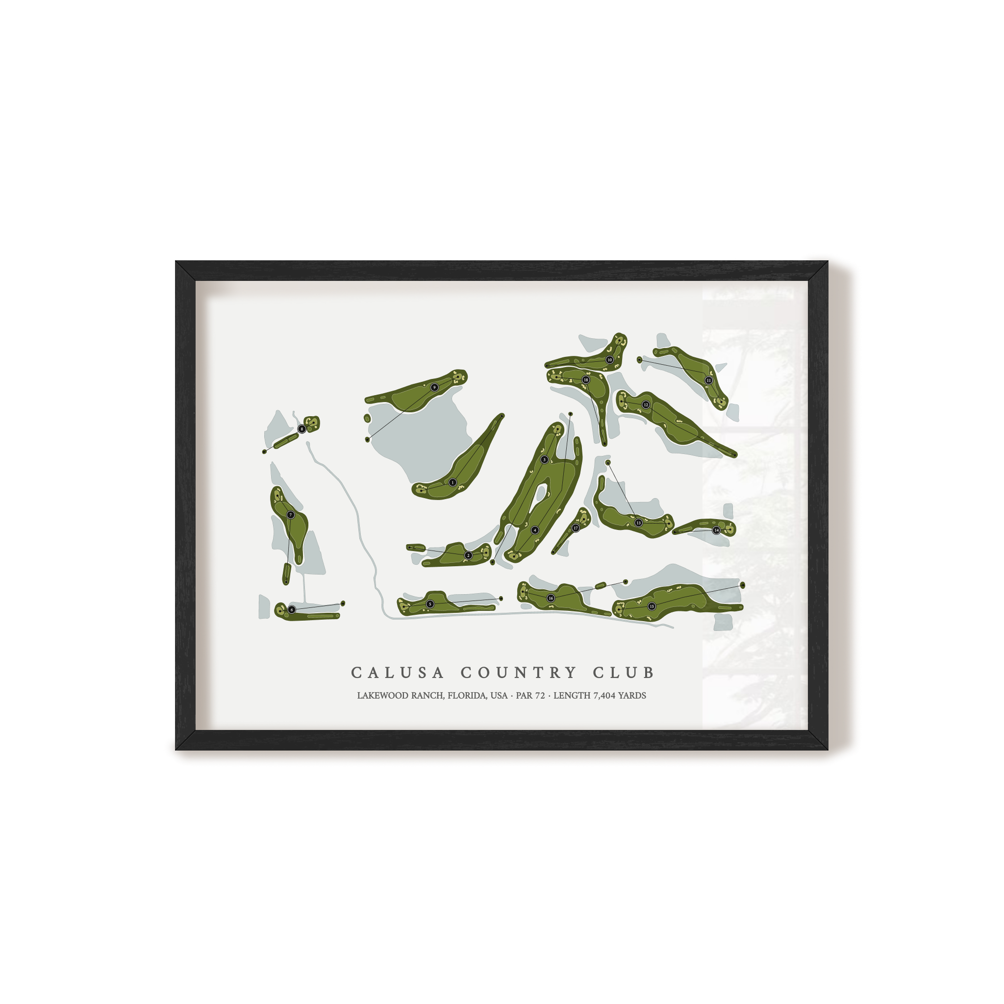 Calusa Country Club | Golf Course Map | Black Frame 
