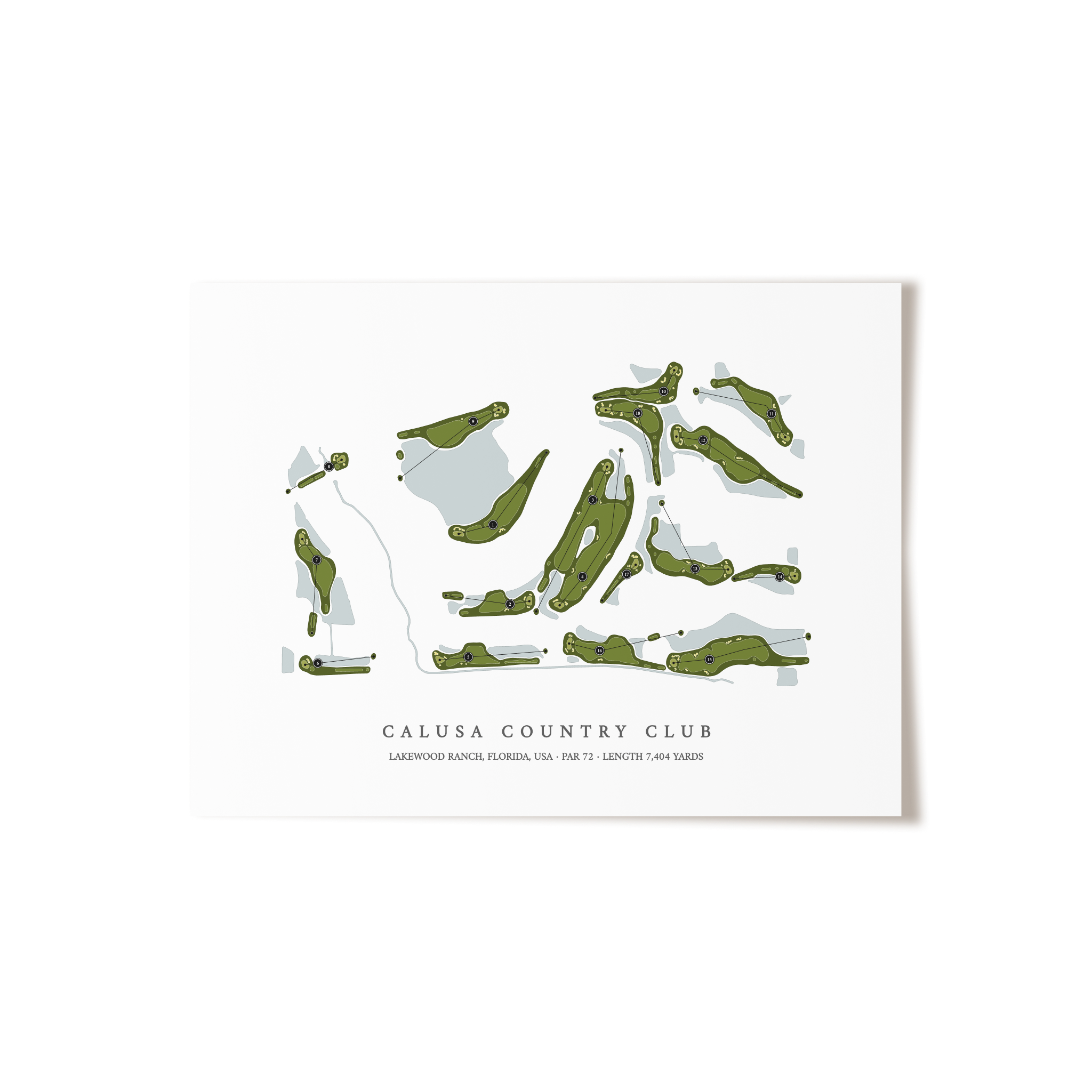 Calusa Country Club | Golf Course Map | Unframed 