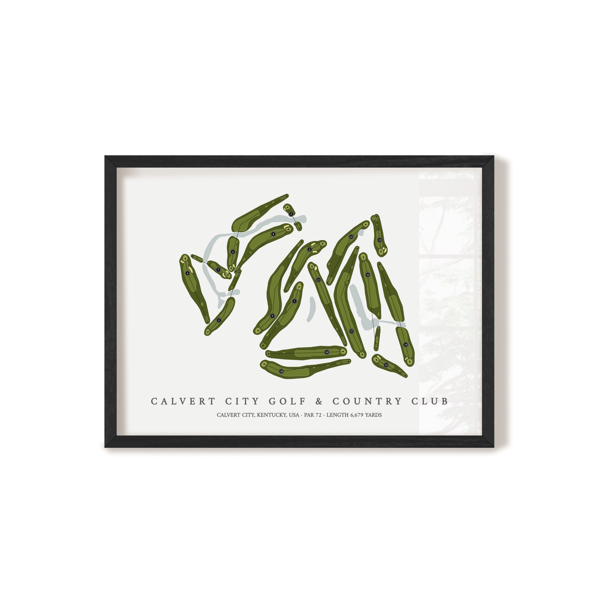 Calvert City Golf & Country Club | Golf Course Map | Black Frame 