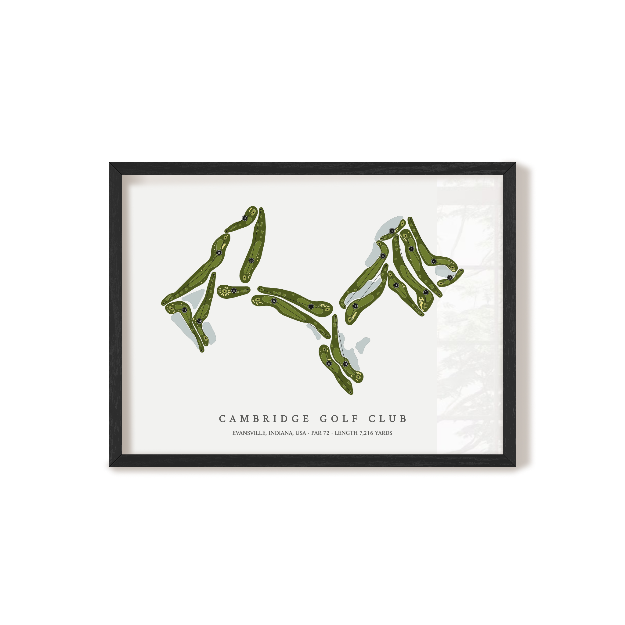 Cambridge Golf Club | Golf Course Map | Black Frame 