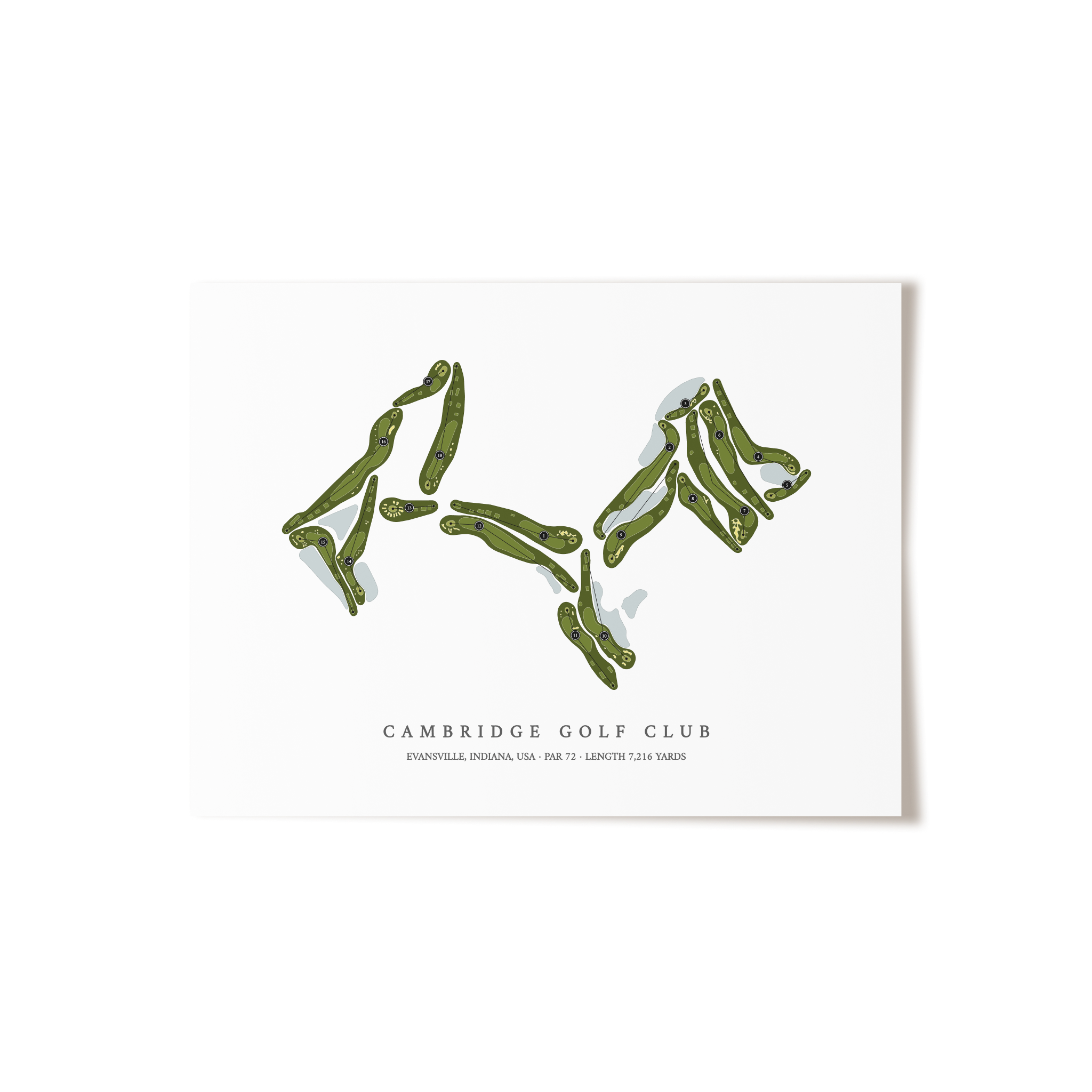 Cambridge Golf Club | Golf Course Map | Unframed 