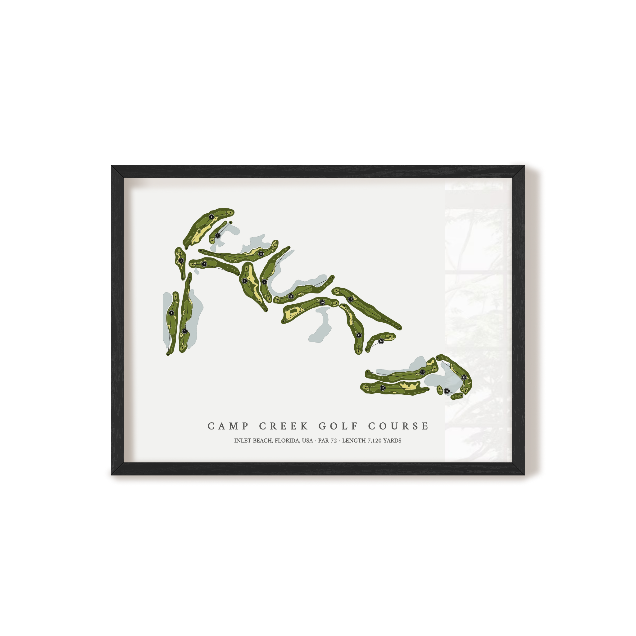 Camp Creek Golf Course | Golf Course Map | Black Frame 