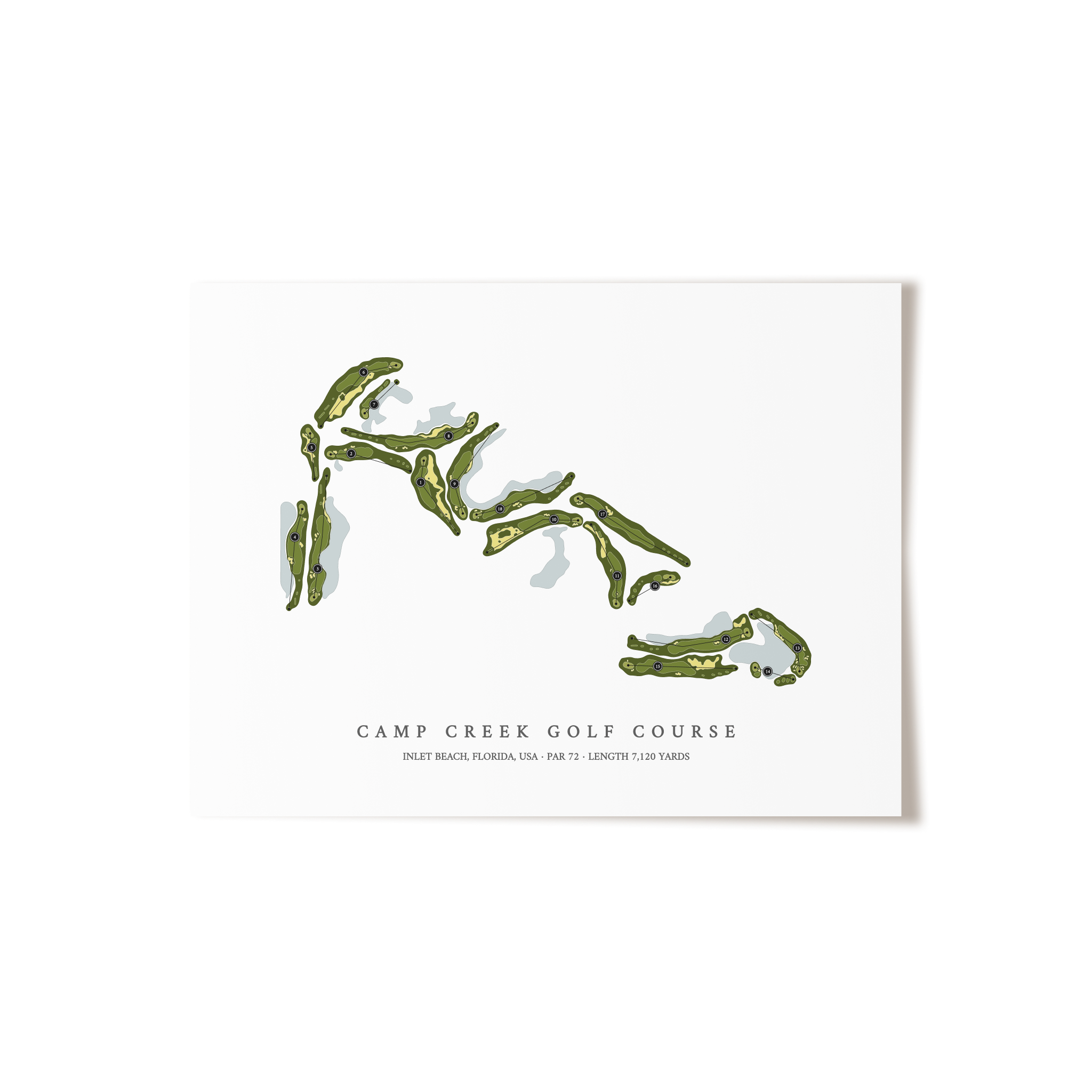 Camp Creek Golf Course | Golf Course Map | Unframed 