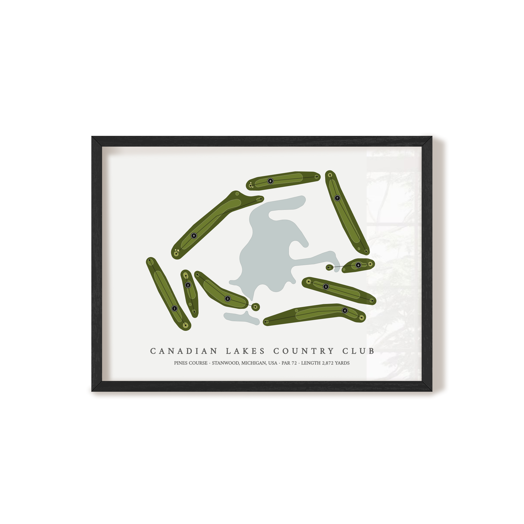 Canadian Lakes Country Club - Pines Course | Golf Course Map | Black+Frame 