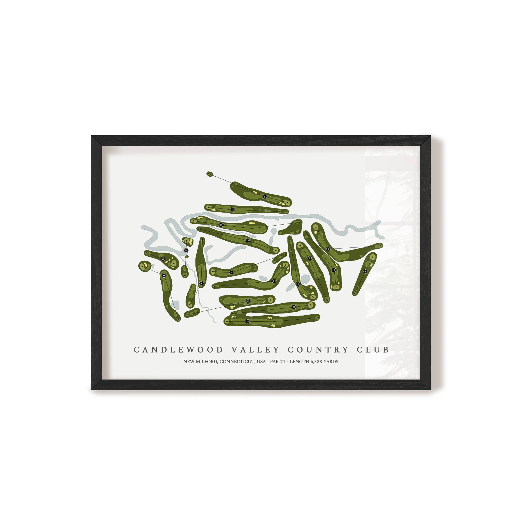 Candlewood Valley Country Club | Golf Course Map | Black Frame 