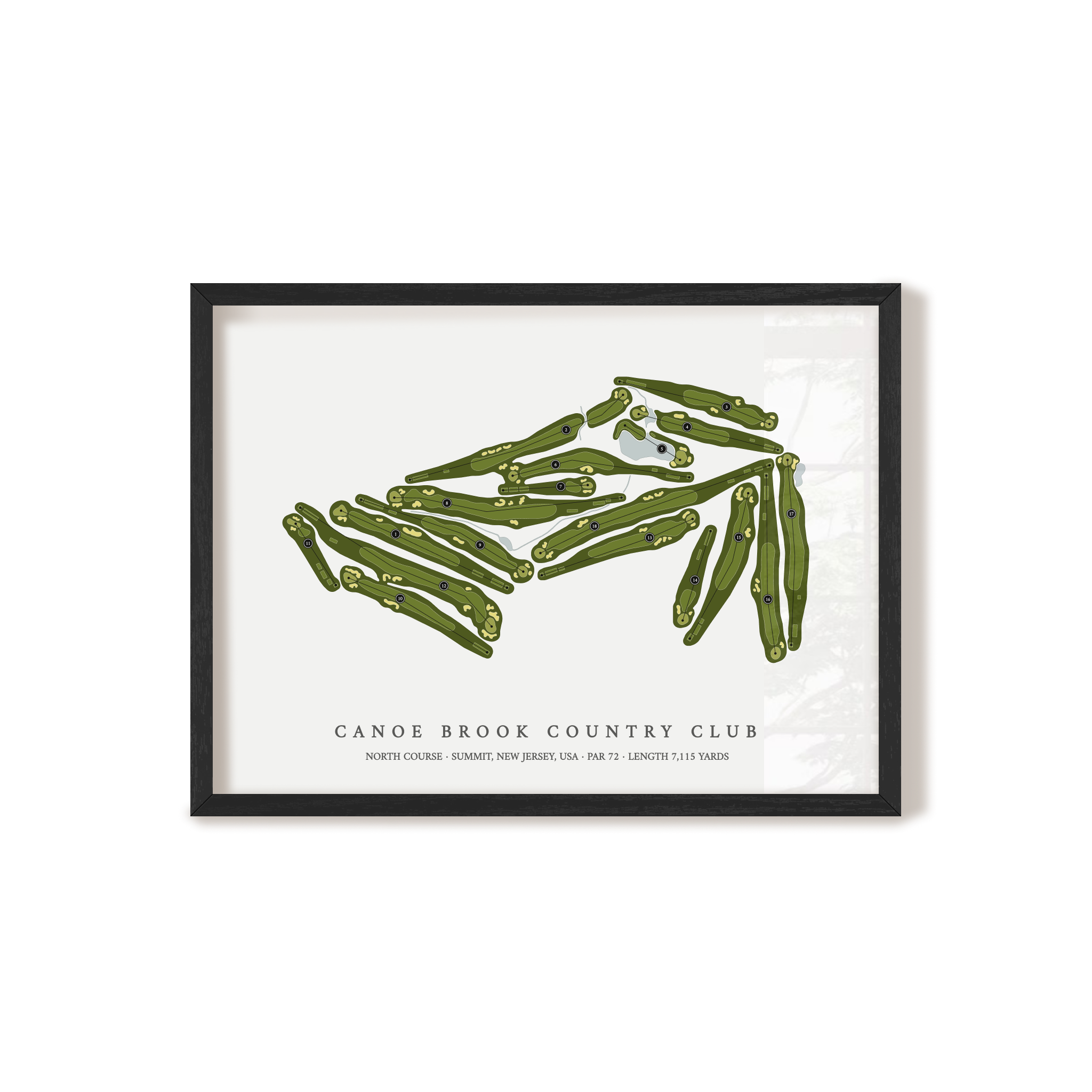 Canoe Brook Country Club - North Course | Golf Course Print | Black Frame