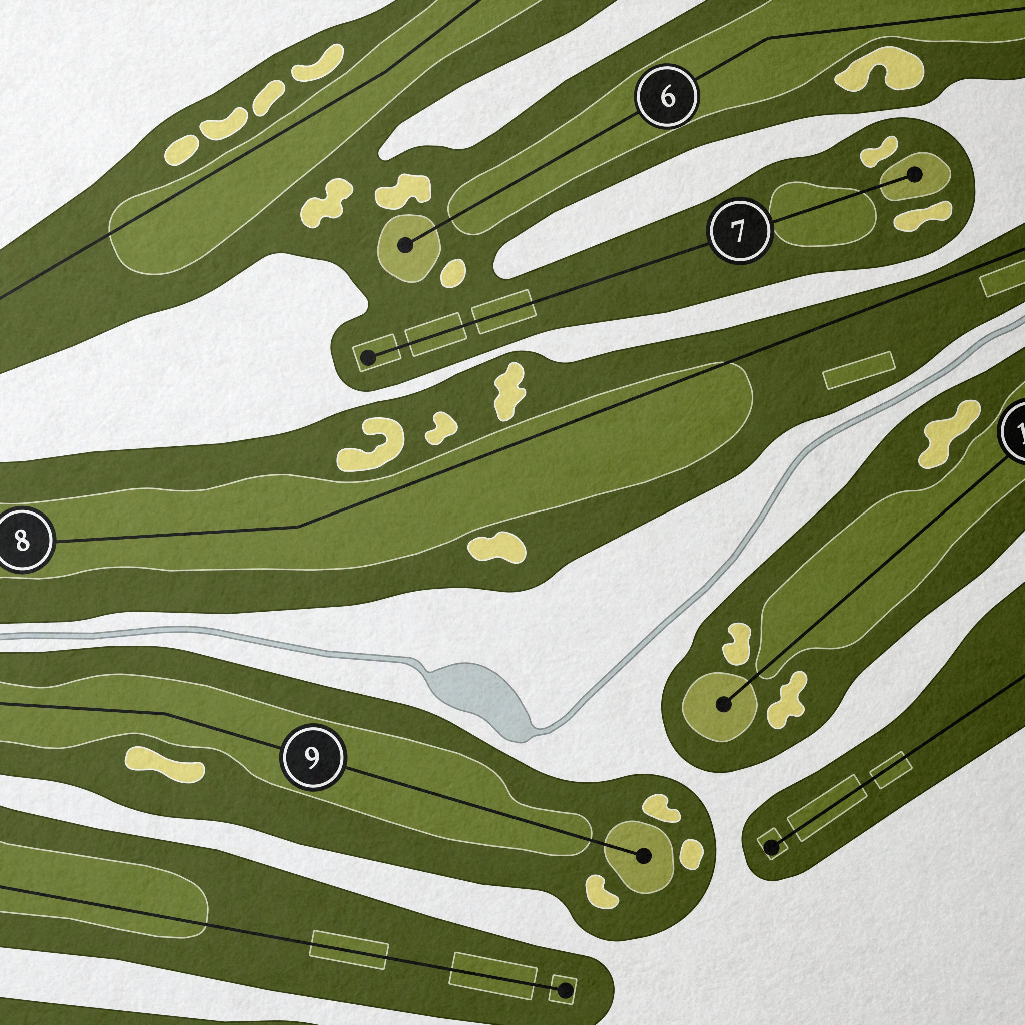 Canoe Brook Country Club - North Course | Golf Course Print | Close Up