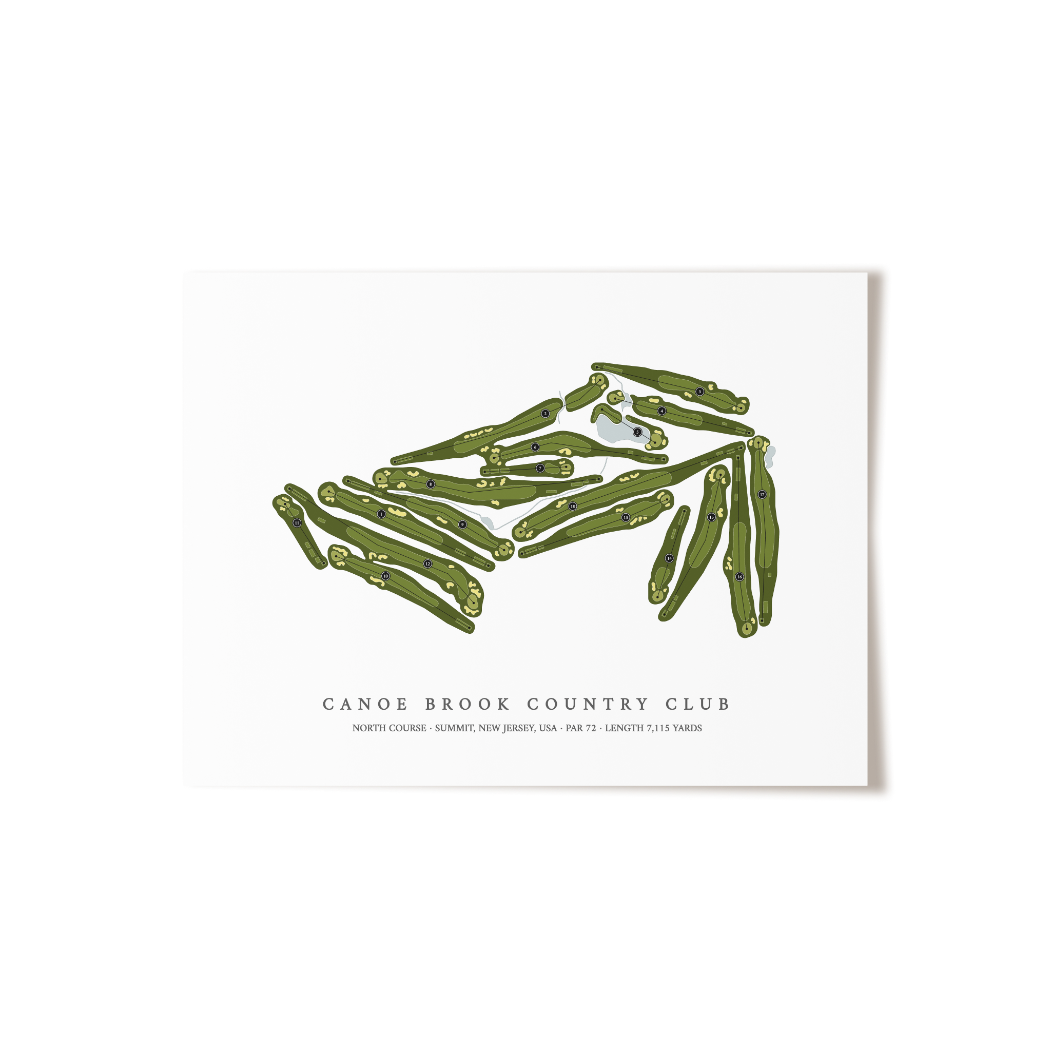 Canoe Brook Country Club - North Course | Golf Course Print | Unframed