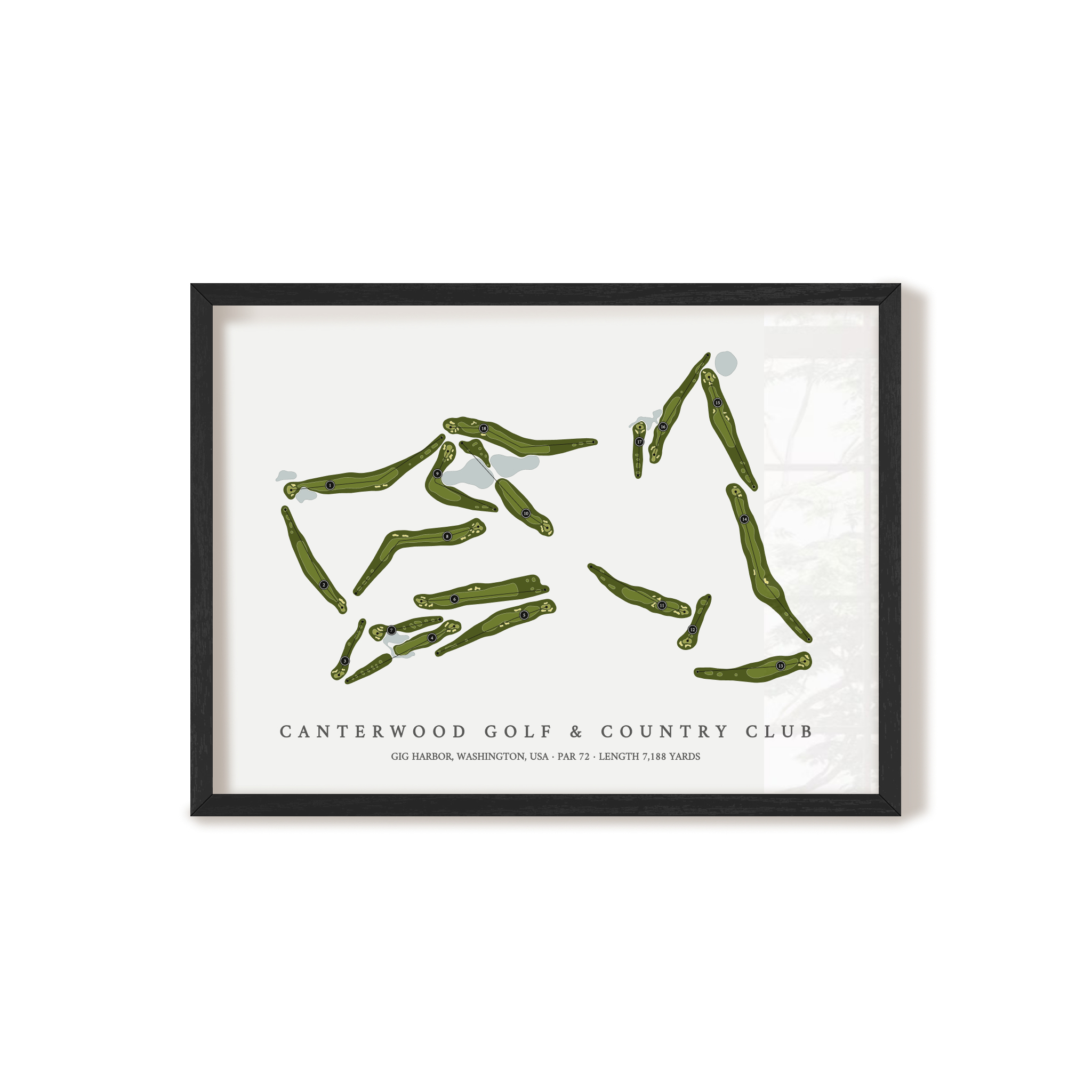 Canterwood Golf & Country Club | Golf Course Print | Black Frame