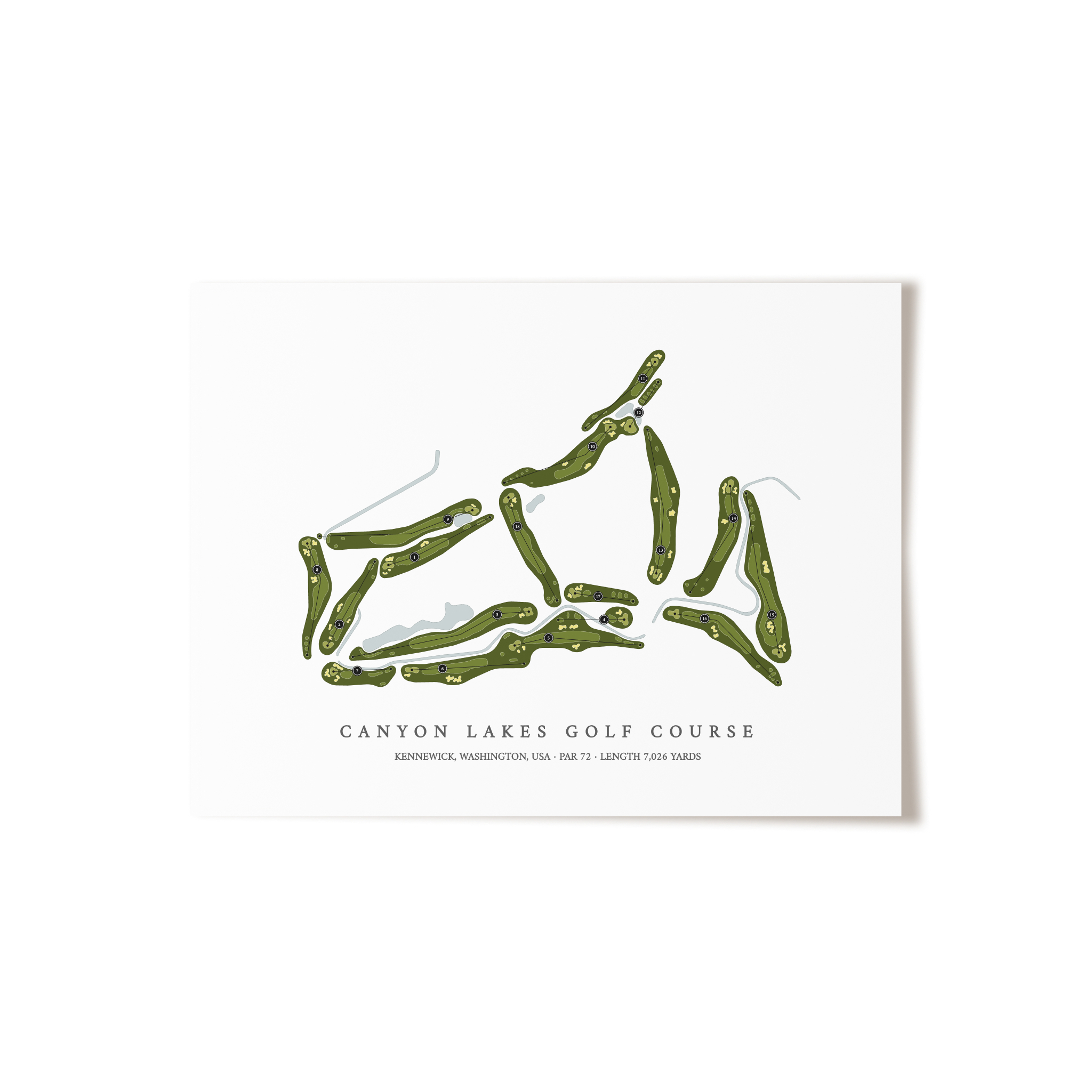 Canyon Lakes Golf Course | Golf Course Map | Unframed