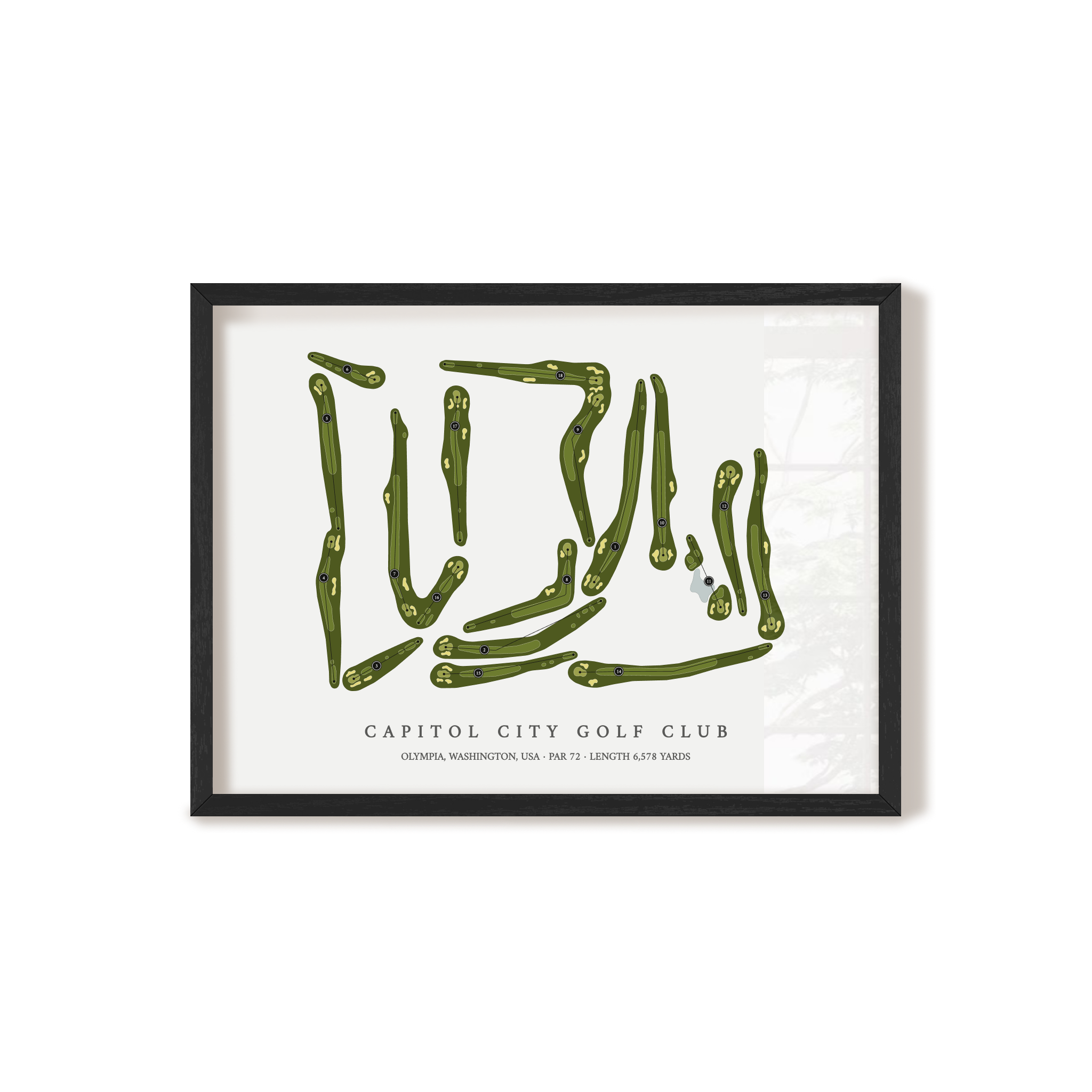 Capitol City Golf Club | Golf Course Map | Black Frame 