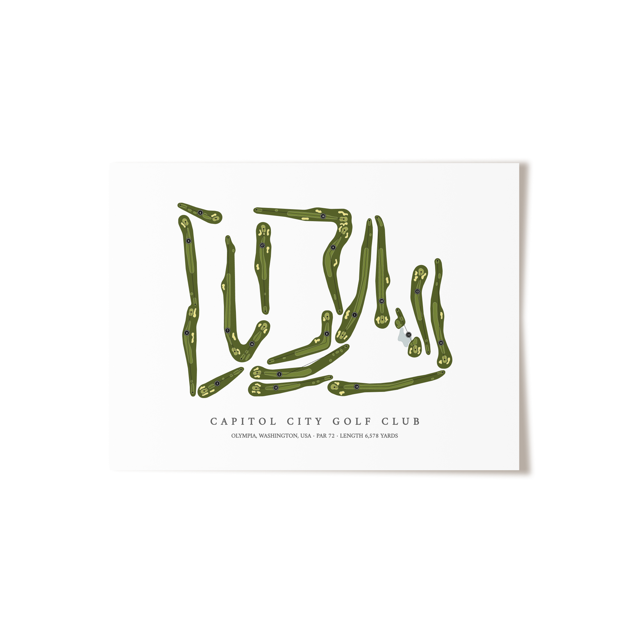 Capitol City Golf Club | Golf Course Map | Unframed 