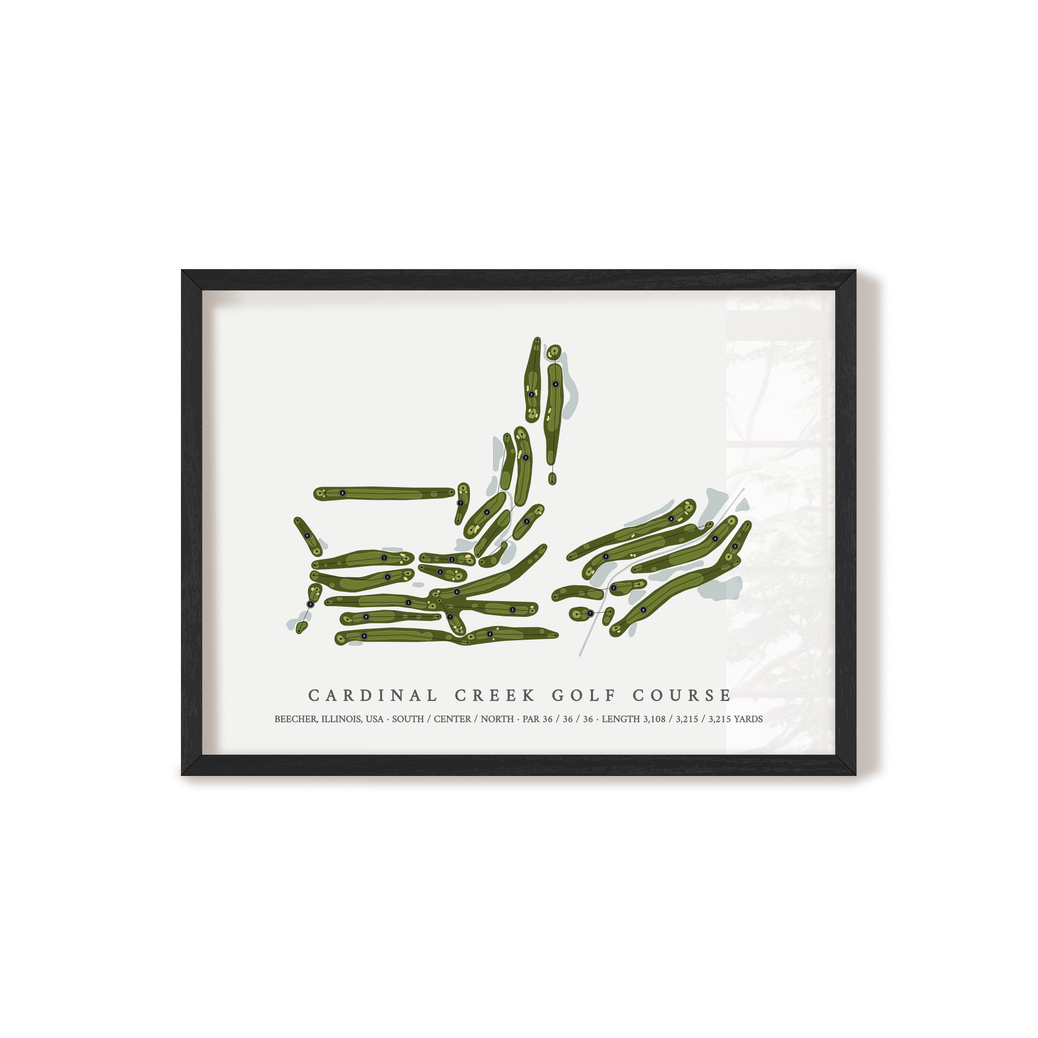 Cardinal Creek Golf Course | Golf Course Map | Black+Frame 