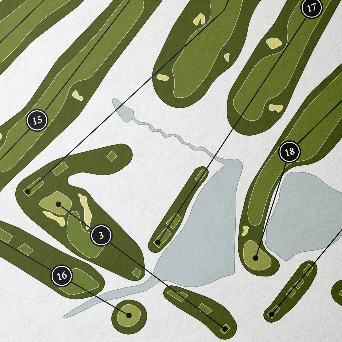 Carolina Golf Club | Golf Course Print | Close Up
