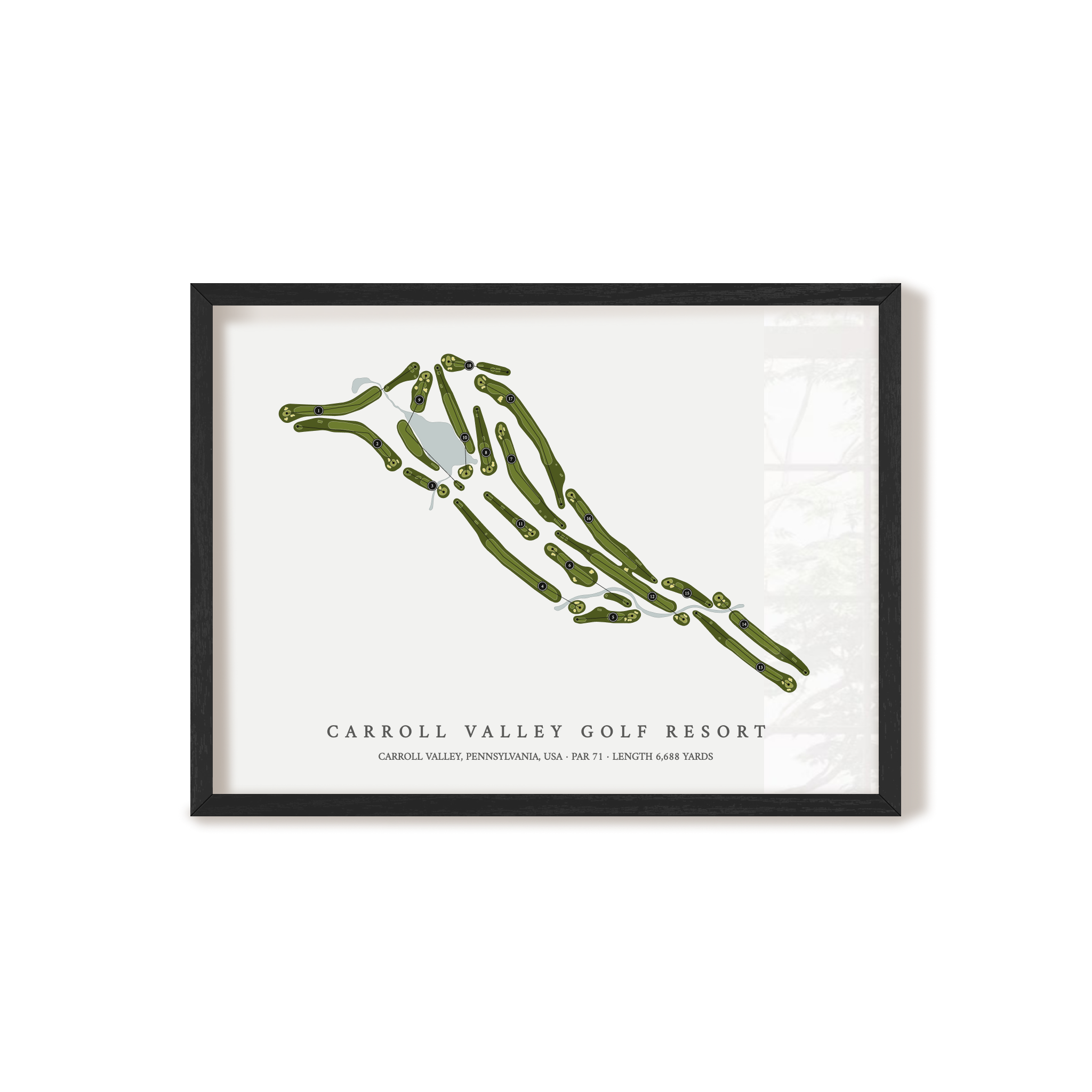 Carroll Valley Golf Resort | Golf Course Map | Black Frame 