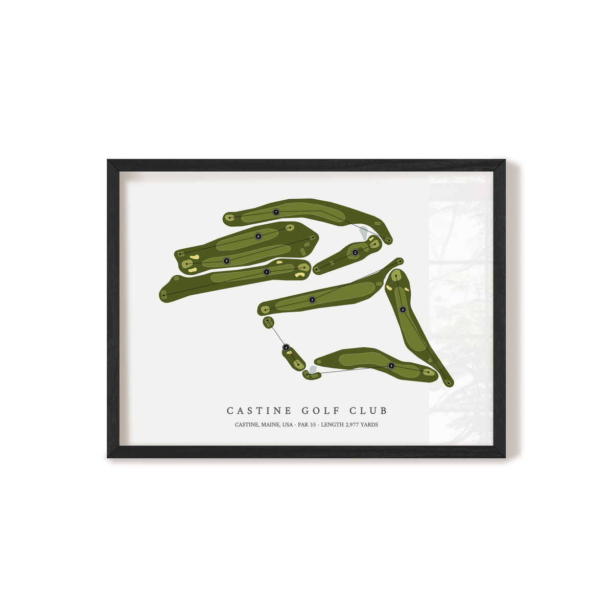 Castine Golf Club | Golf Course Map | Black Frame