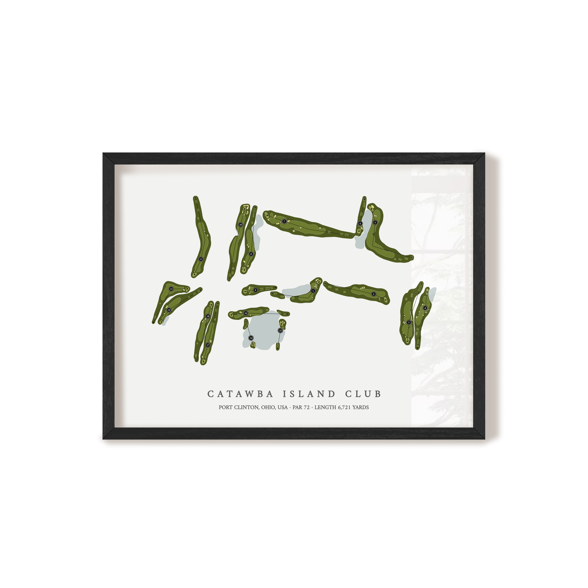 Catawba Island Club | Golf Course Map | Black Frame 