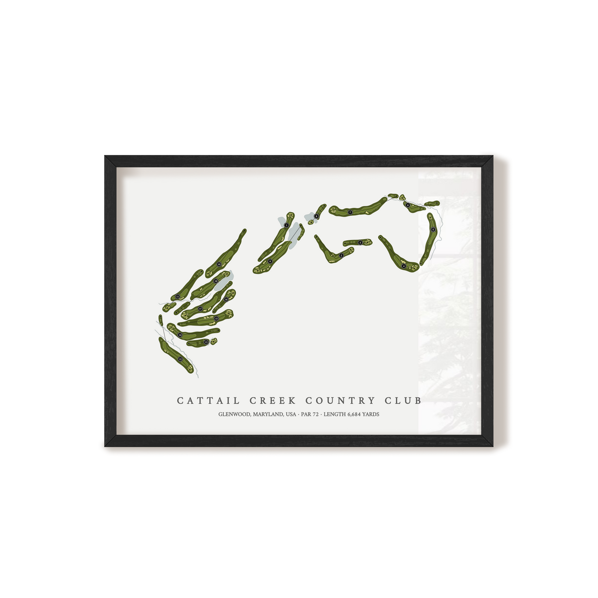 Cattail Creek Country Club | Golf Course Print | Black Frame